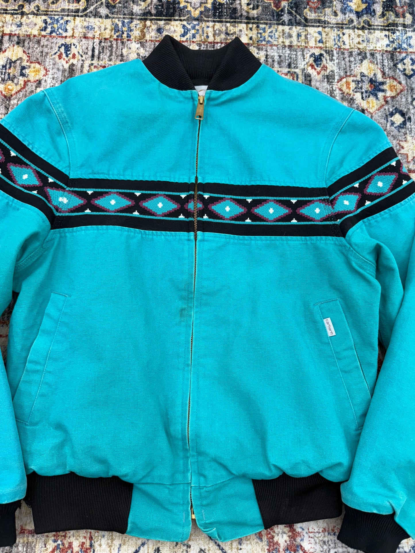 Vtg Carhartt Jacket Mens M/L Aztec