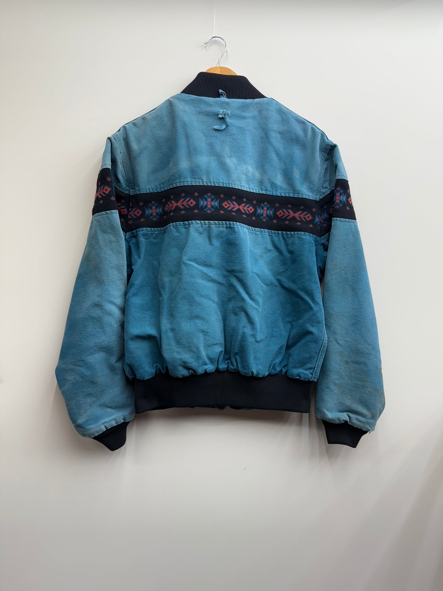 Vintage 90s Carhartt Santa Fe Jacket β Teal Aztec Western Style β Size L π΅π₯