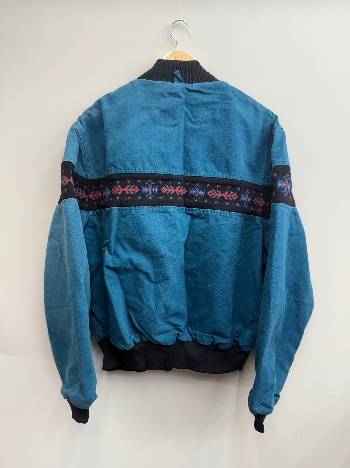 Vintage 90s Carhartt Santa Fe Jacket ā Teal Aztec Western Style ā Size L šµš„