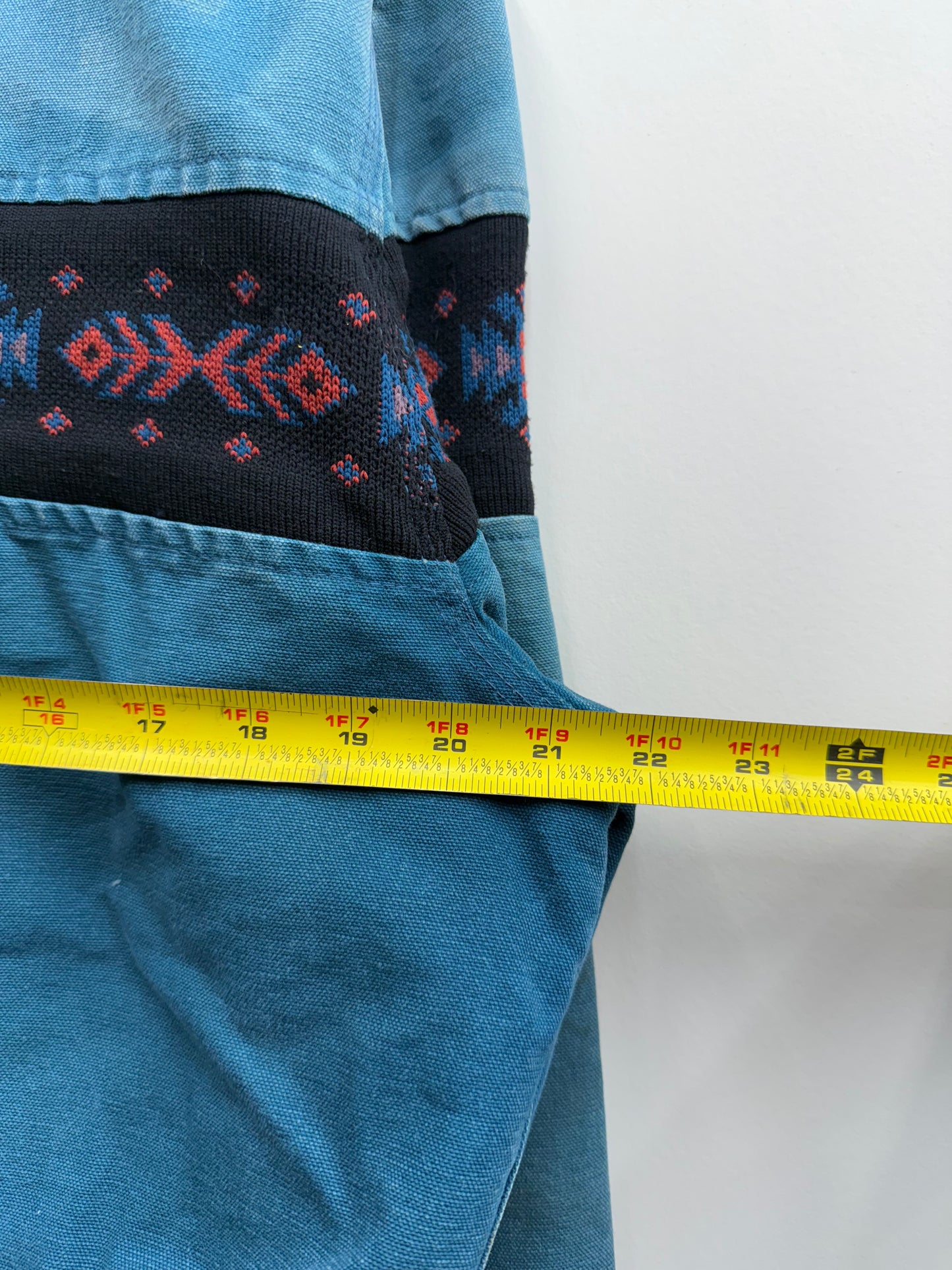 Vintage 90s Carhartt Santa Fe Jacket β Teal Aztec Western Style β Size L π΅π₯