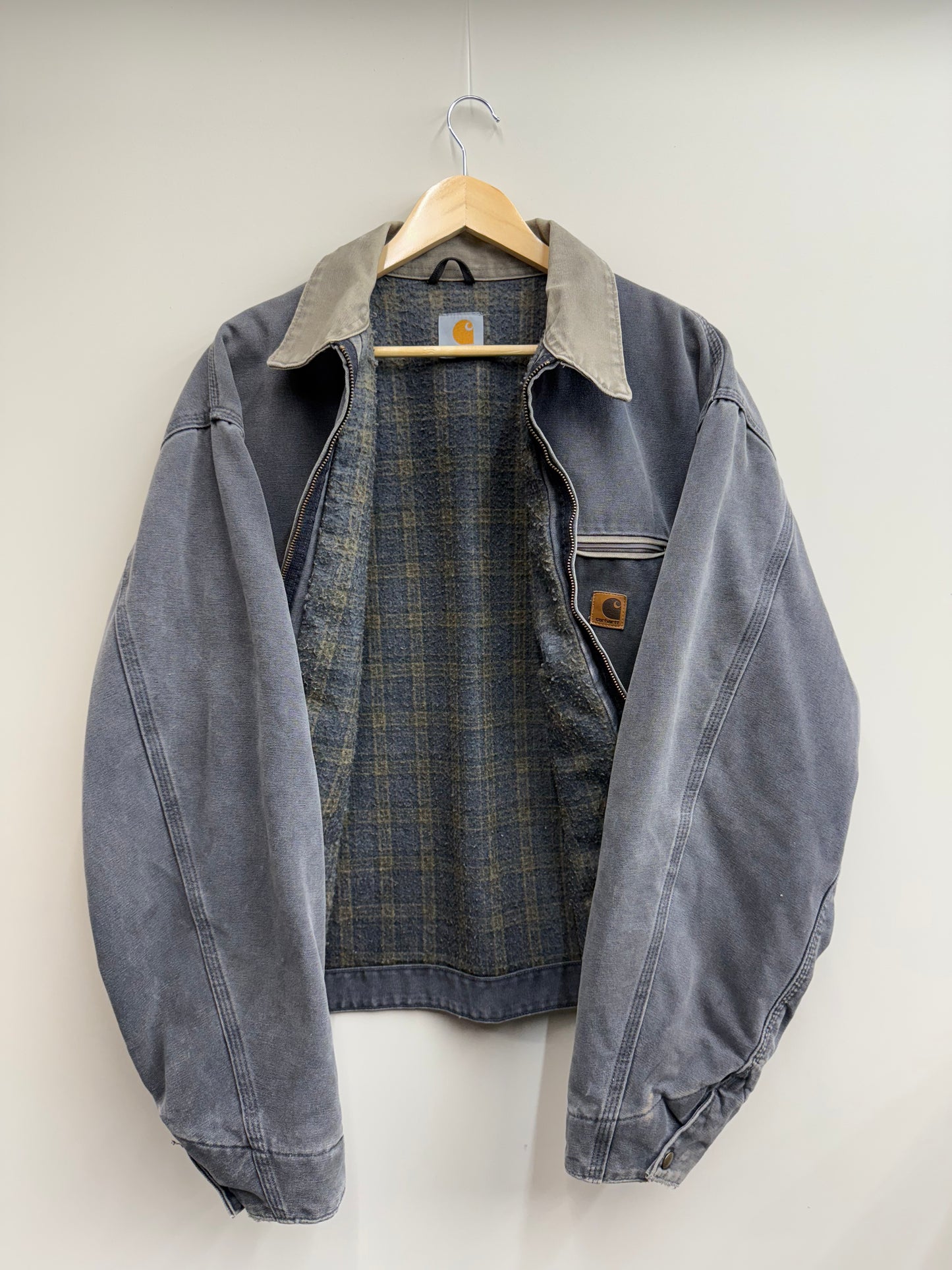 Vintage Carhartt Detroit Jacket ā Faded Petrol Blue ā Size Large š„š ļø