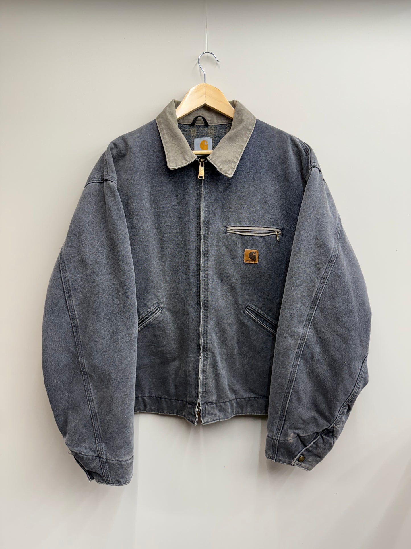 Vintage Carhartt Detroit Jacket ā Faded Petrol Blue ā Size Large š„š ļø