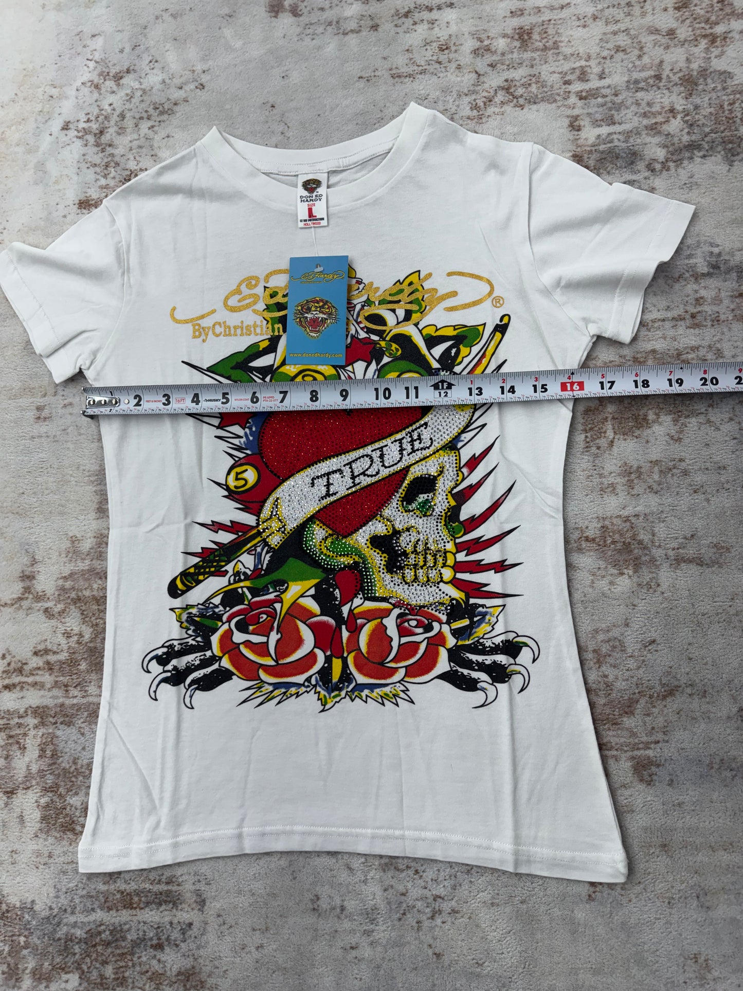Vintage y2k ED Hardy & Christian audigier women Tee size S/M/L ( NEW)