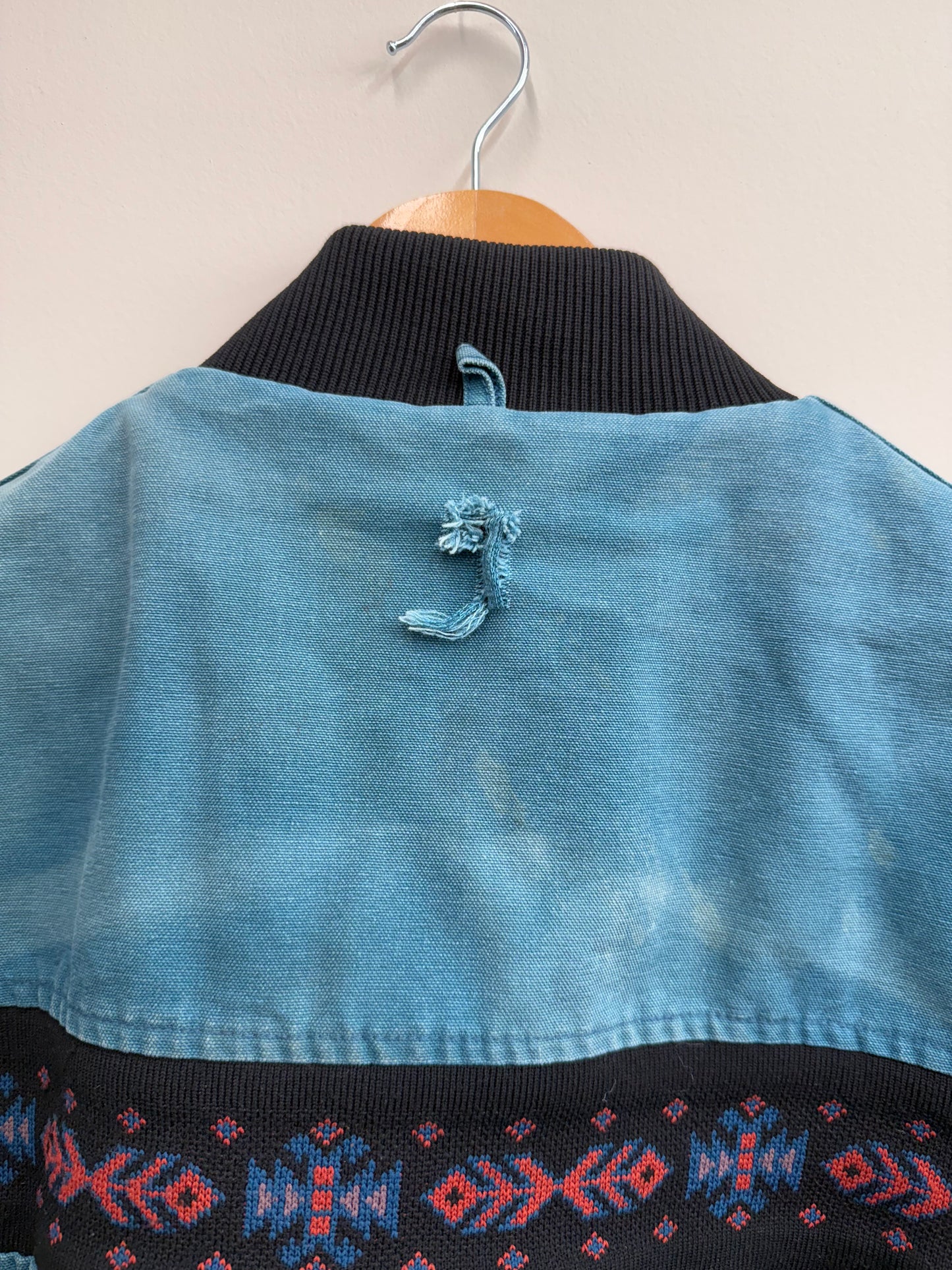 Vintage 90s Carhartt Santa Fe Jacket β Teal Aztec Western Style β Size L π΅π₯