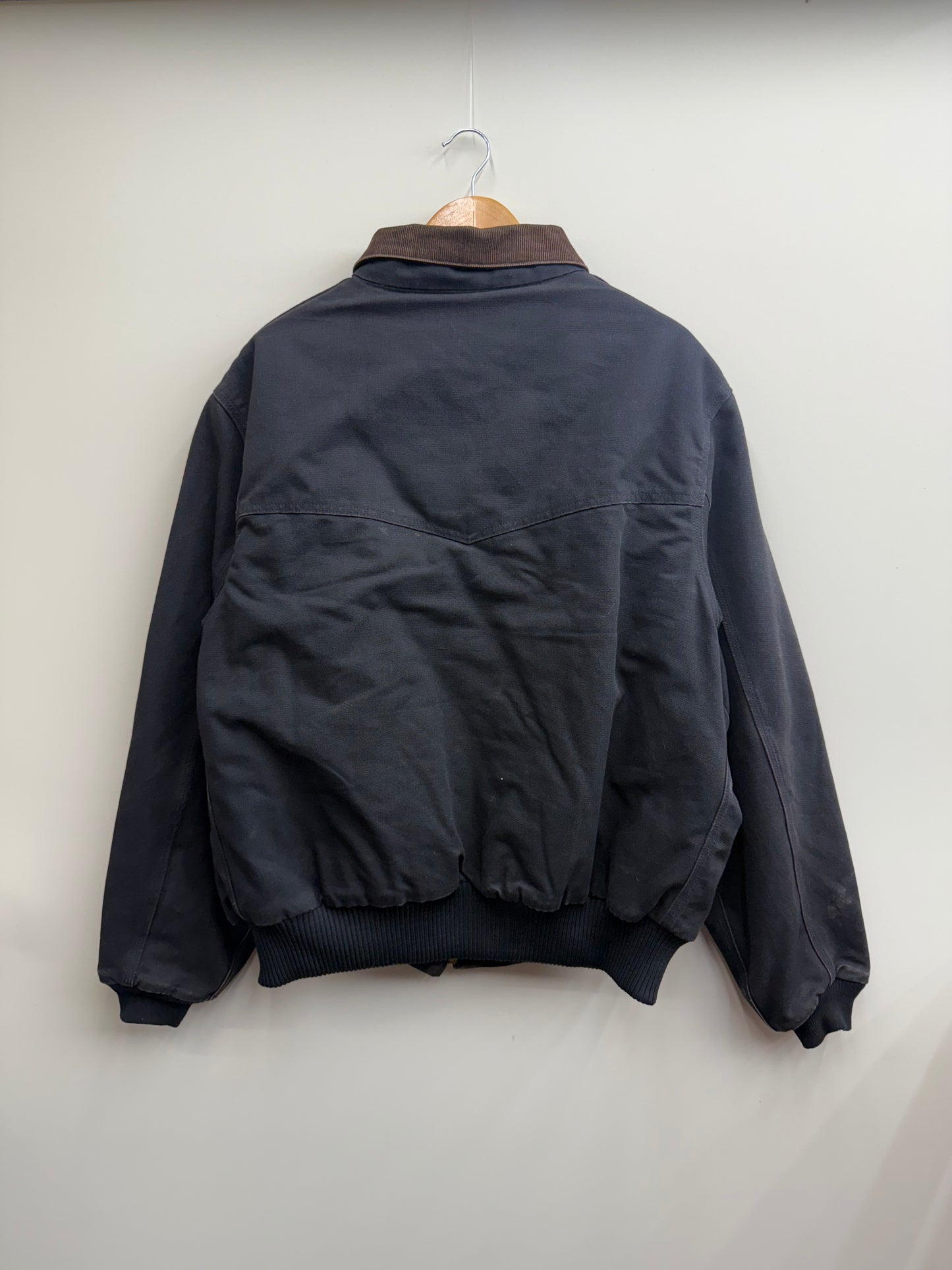 VTG Carhartt Jacket Mens 2XL Black Santa Fe Bomber (Fits XL)