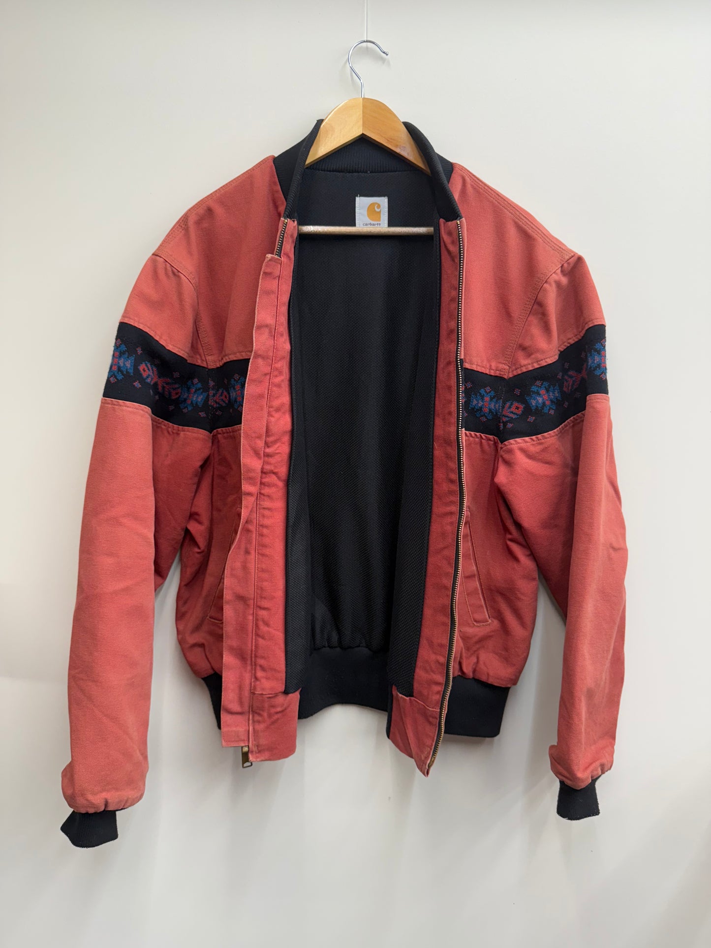 Vintage 90s Carhartt Santa Fe Jacket – Rust Brown Aztec Southwest – Men’s L 🔥🌵