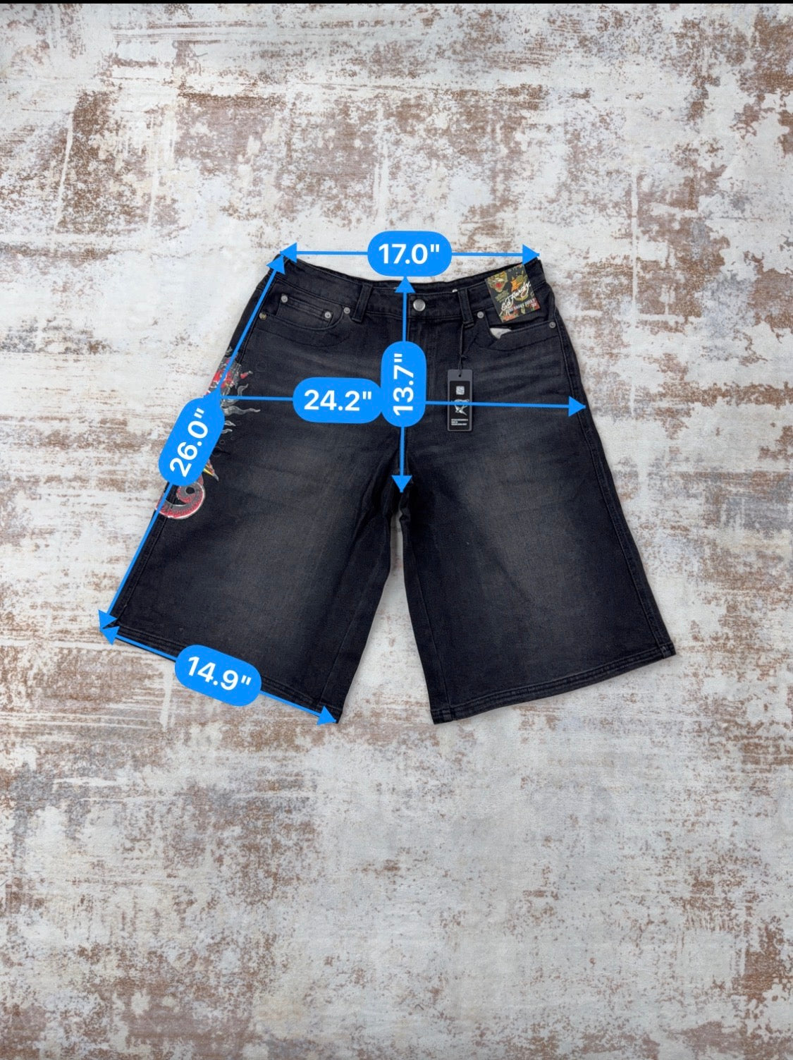 Ed Hardy women’s Baggy Denim jeans shorts • Y2K Style • Size 30/32