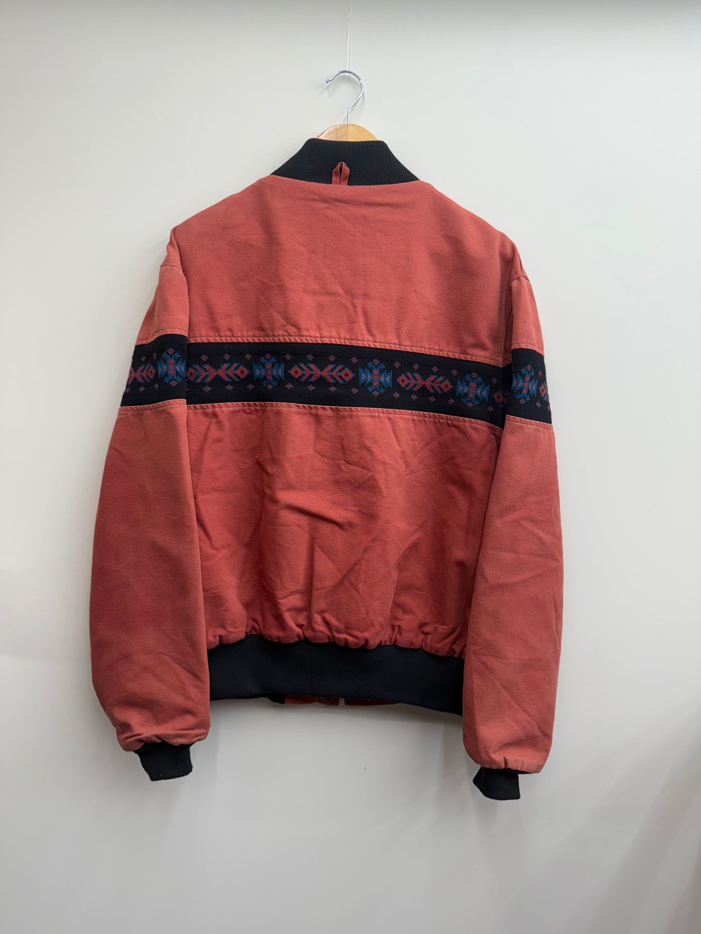 Vintage 90s Carhartt Santa Fe Jacket – Rust Brown Aztec Southwest – Men’s L 🔥🌵