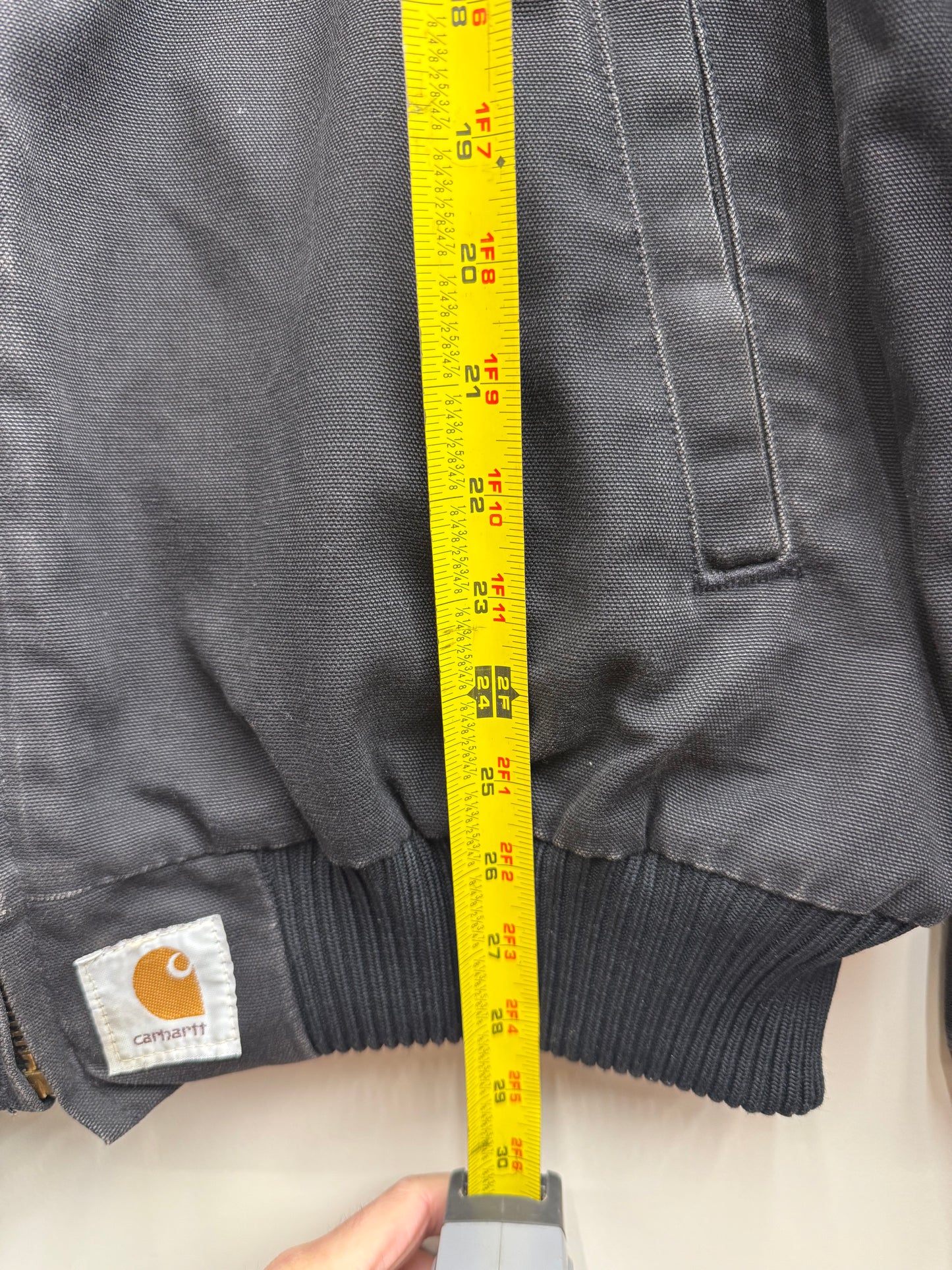 VTG Carhartt Jacket Mens 2XL Black Santa Fe Bomber (Fits XL)