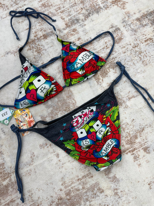 🔥 Ed Hardy Skull Bikini Set • Y2K Tattoo • 2000s Vintage • NWT • Size S/M ( NEW )