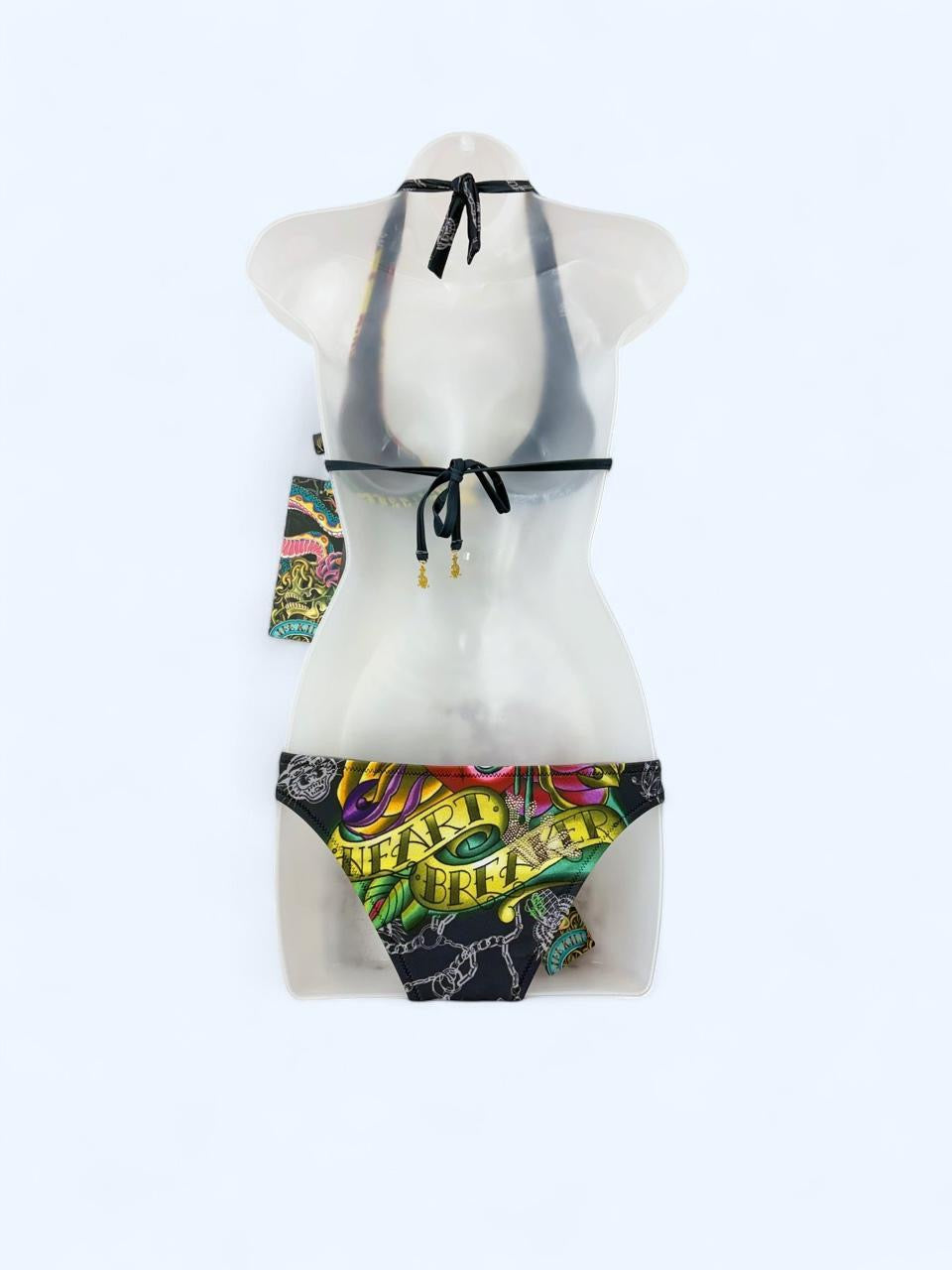 Deadstock Christian Audigier Ed Hardy Graphic Bikini Swimsuit S