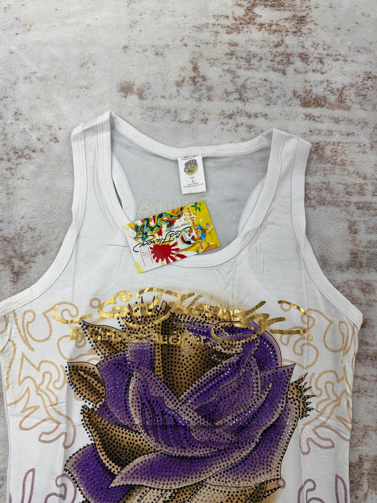 2000s Vintage Ed Hardy by Christian Audigier Tank Tops size L