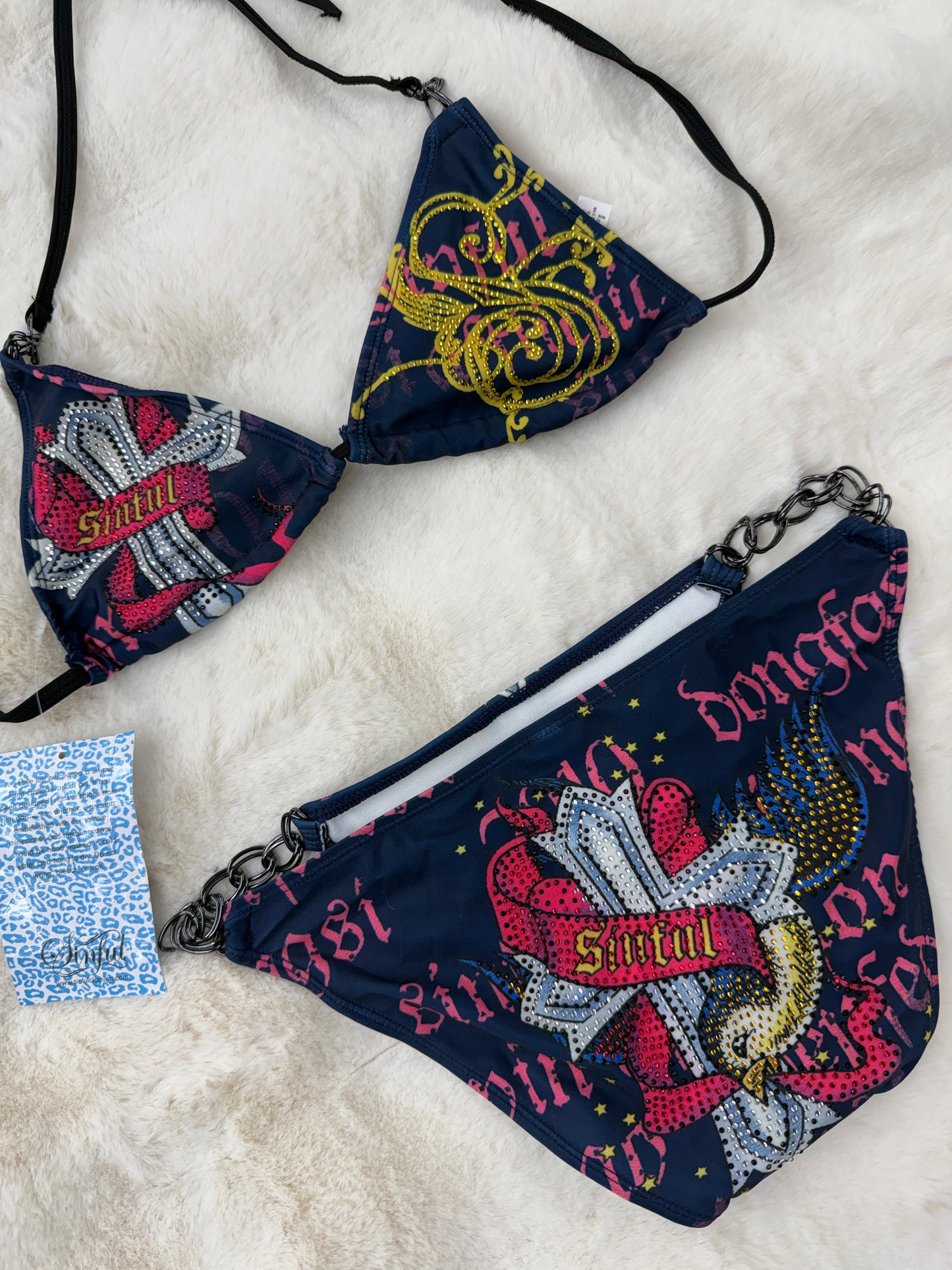 ( new) 🔥 vintage 2000s Sinful Y2K Bikini Set Size S/M