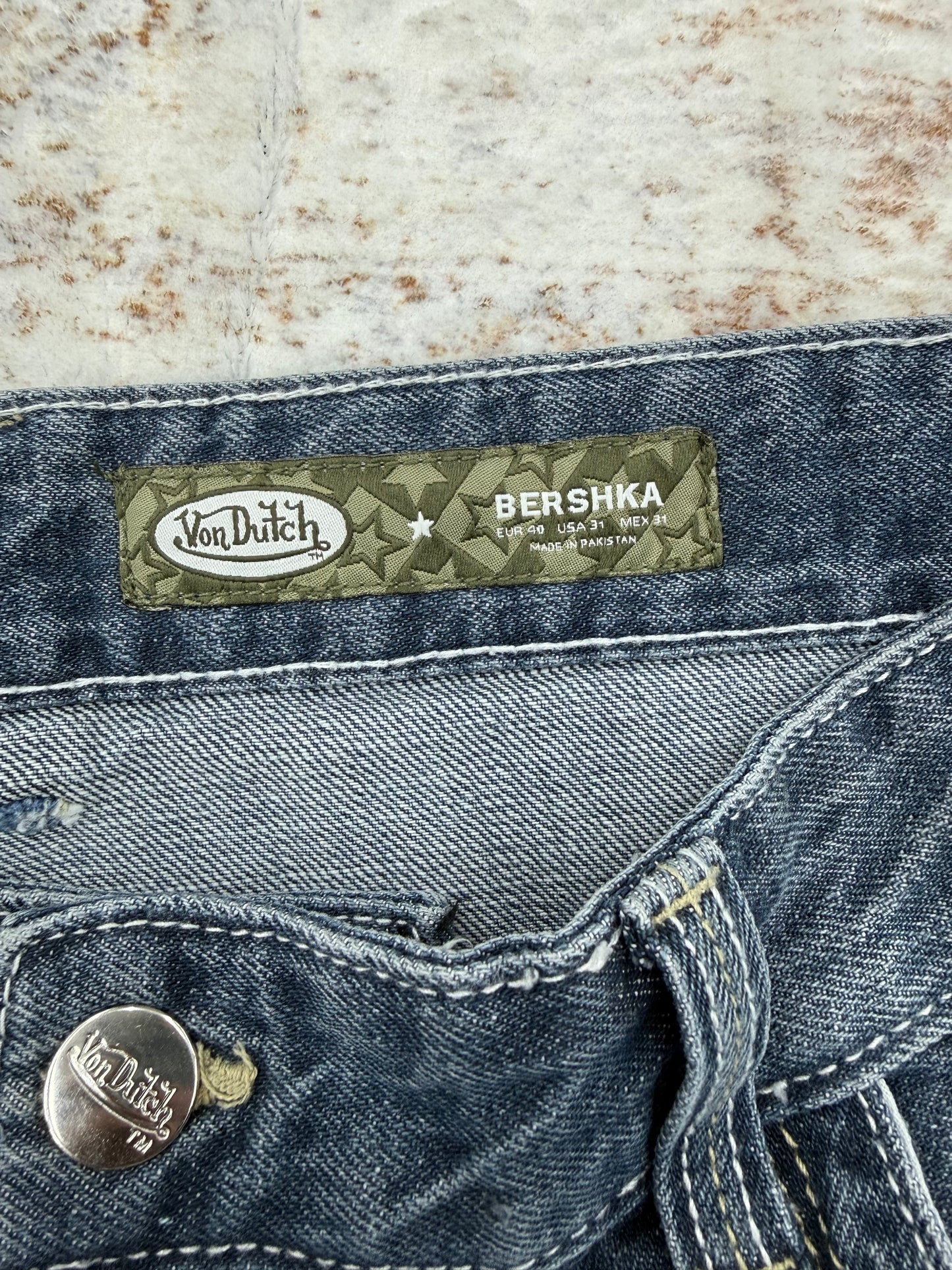 ( NEW ) von dutch × bershka supper baggy jeans size ( 29/30/31/32/34)
