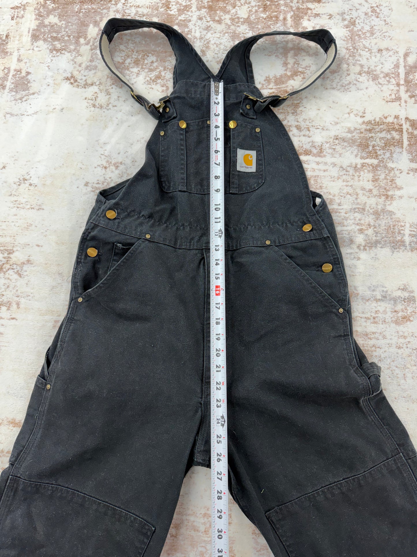 Vintage Carhartt Black Duck Double Knee Overalls Size 34x34