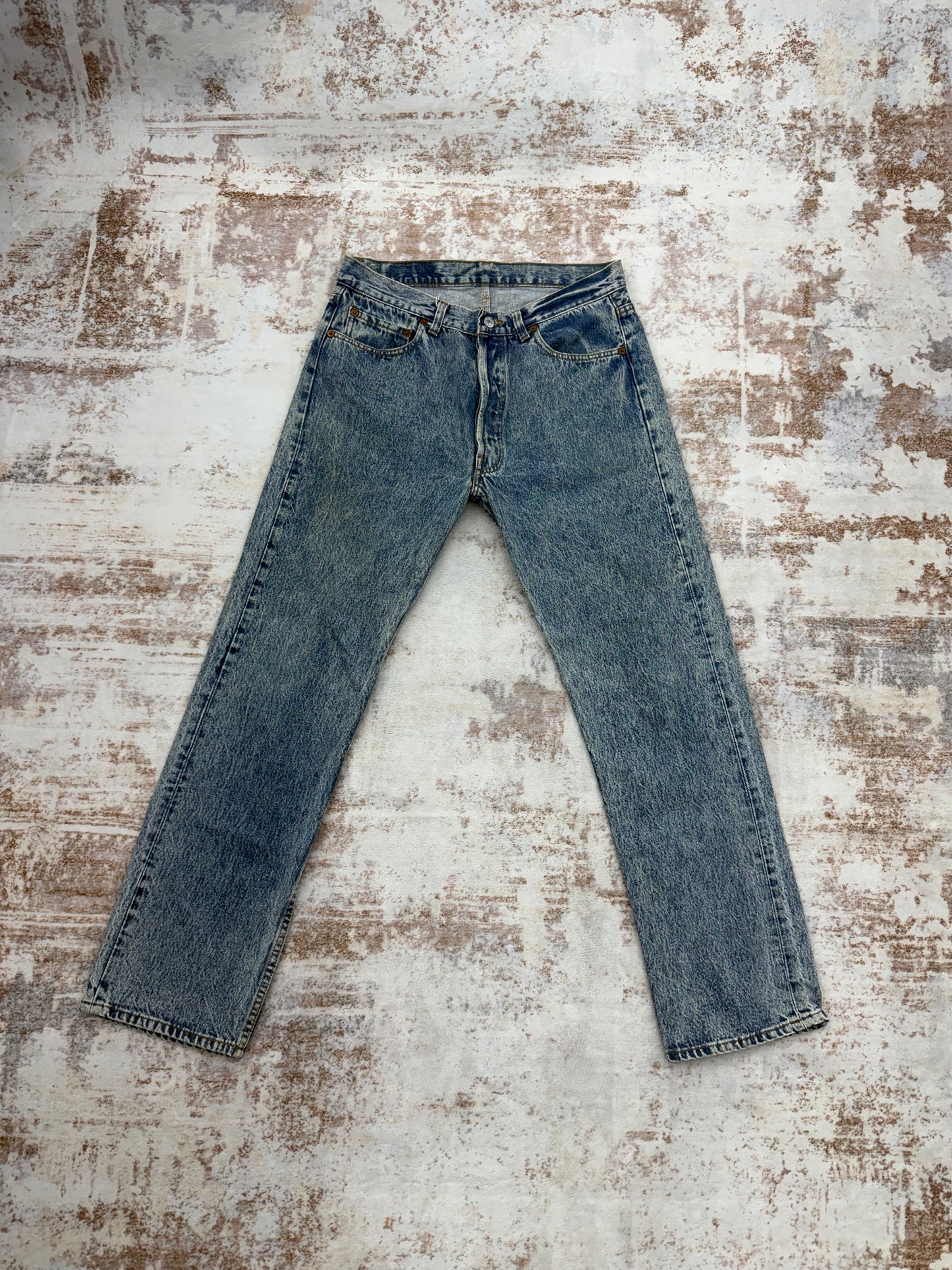 Men Vintage Levi’s 501 Acid Wash Denim Jeans Button Fly size 34x30