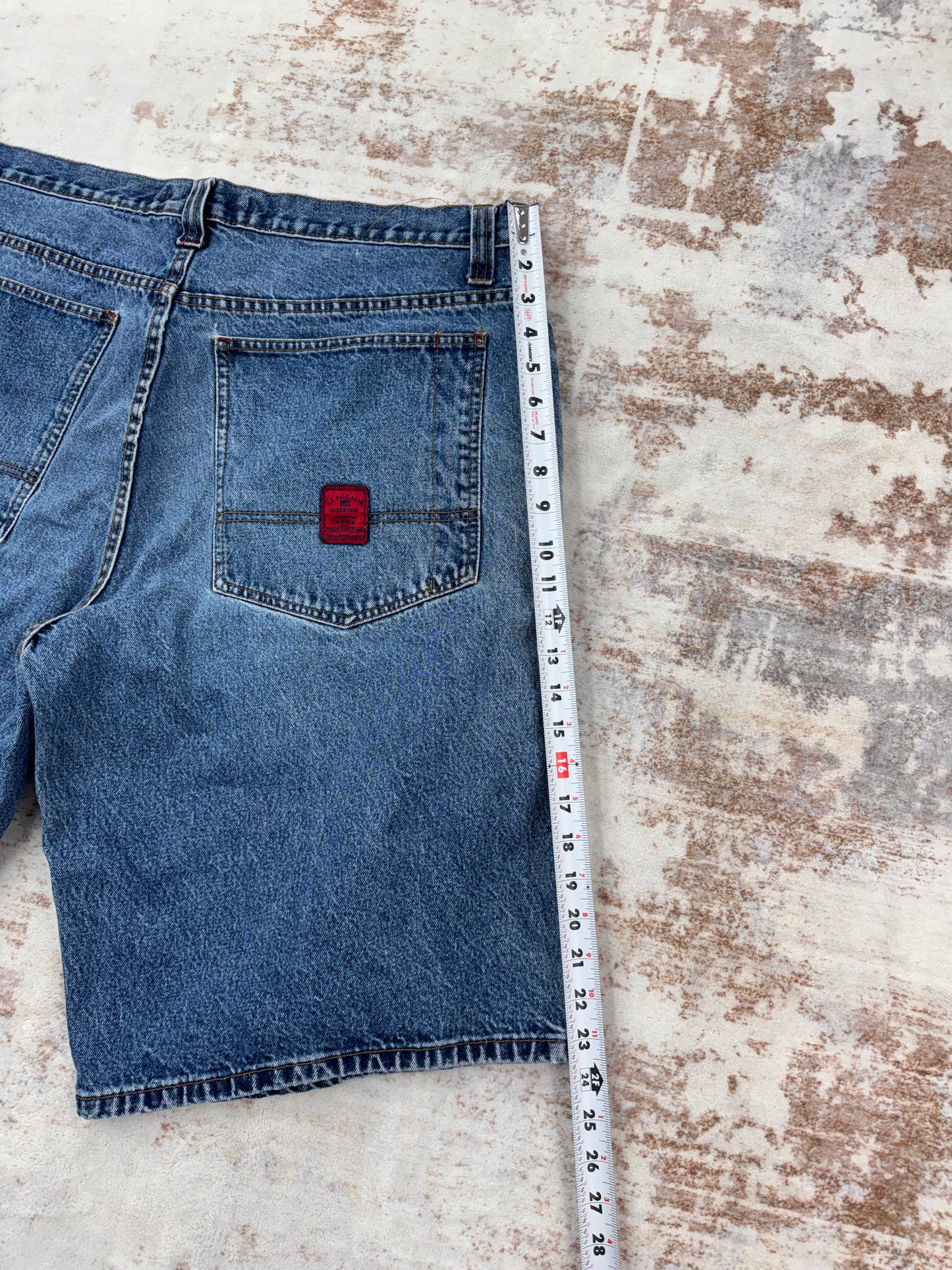 . US Polo ASSN Shorts Mens 40 Blue Denim Jorts Baggy Y2K Skater Carpenter Hip Hop