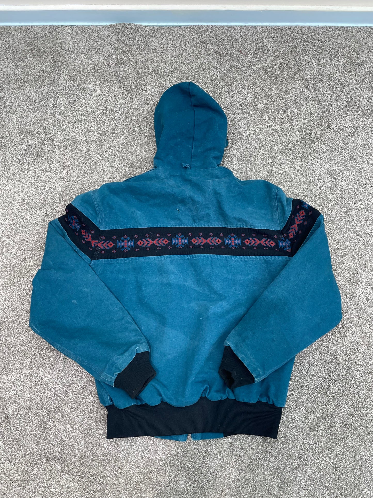 Vtg Carhartt hoodie Jacket Aztec 90s