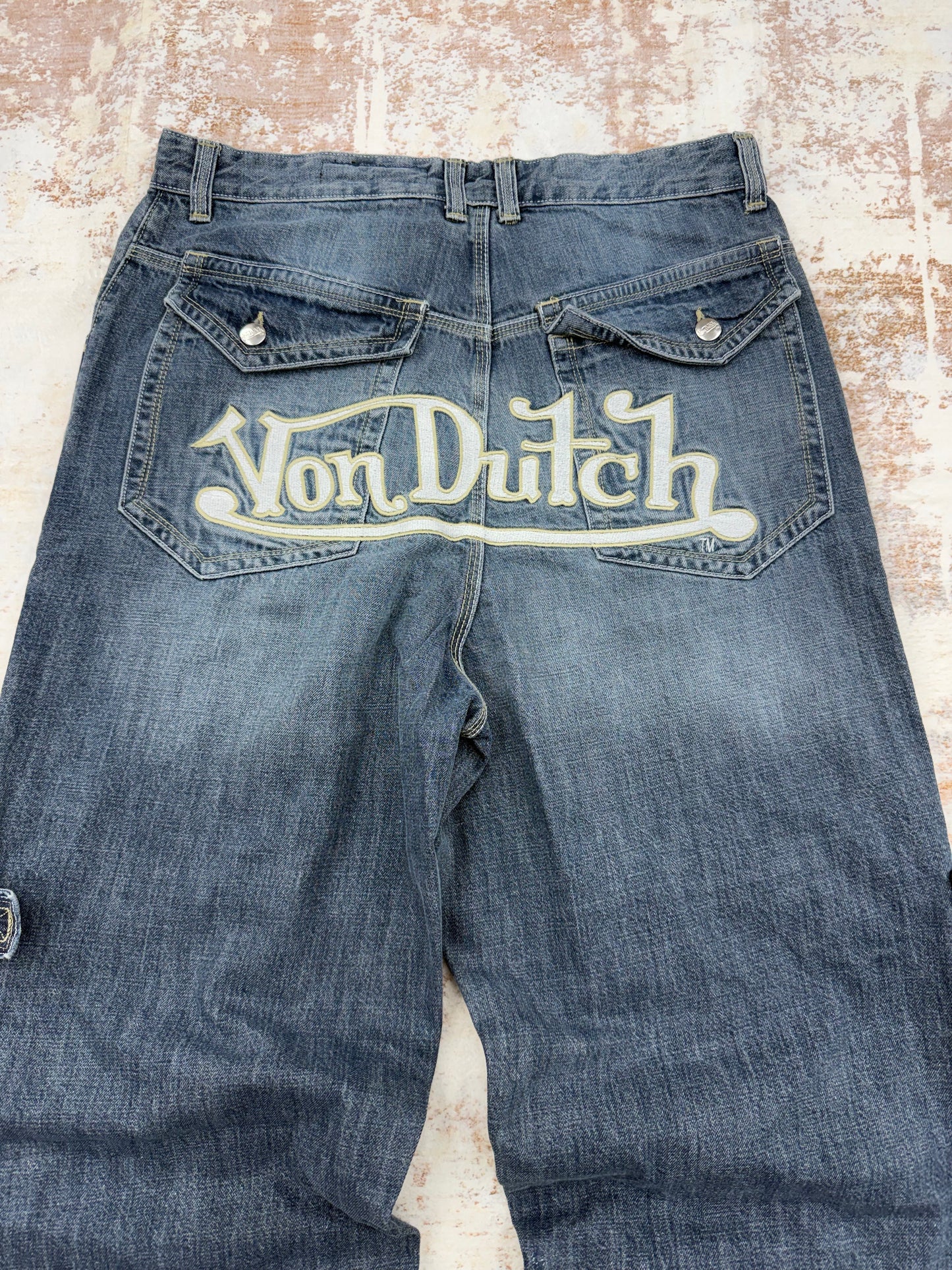 ( NEW ) von dutch × bershka supper baggy jeans size ( 29/30/31/32/34)