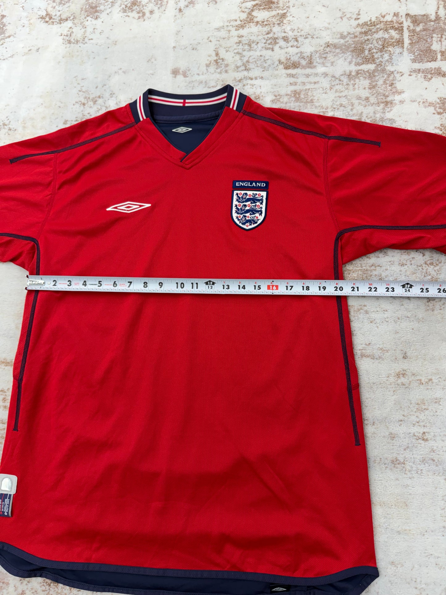 VTG 2004 Umbro England Three Lions Red Reversible Training Jersey Blue L