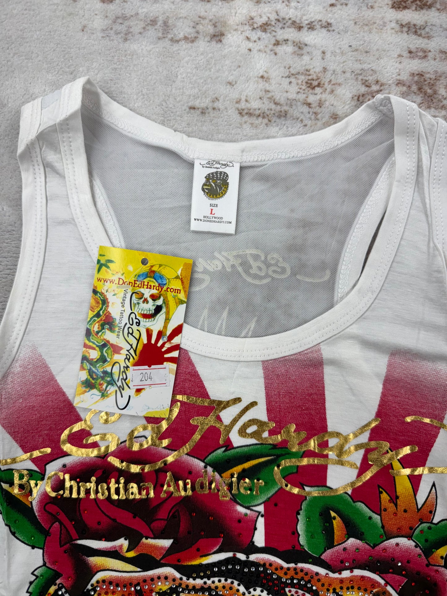 ( new) Vintage Ed Hardy by Christian Audigier Tank Tops Sizes L