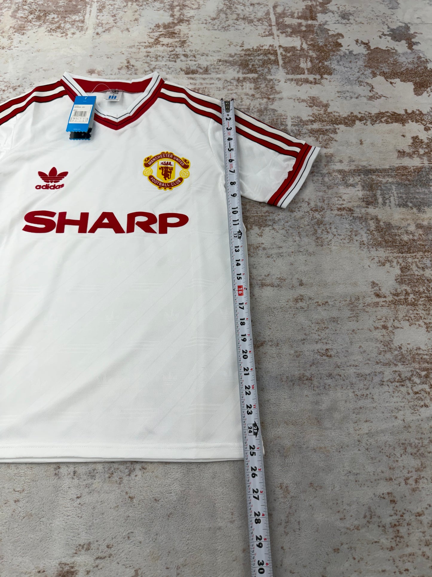 vintage  Manchester United 1986-1988 Adidas SHARP white away jersey S
