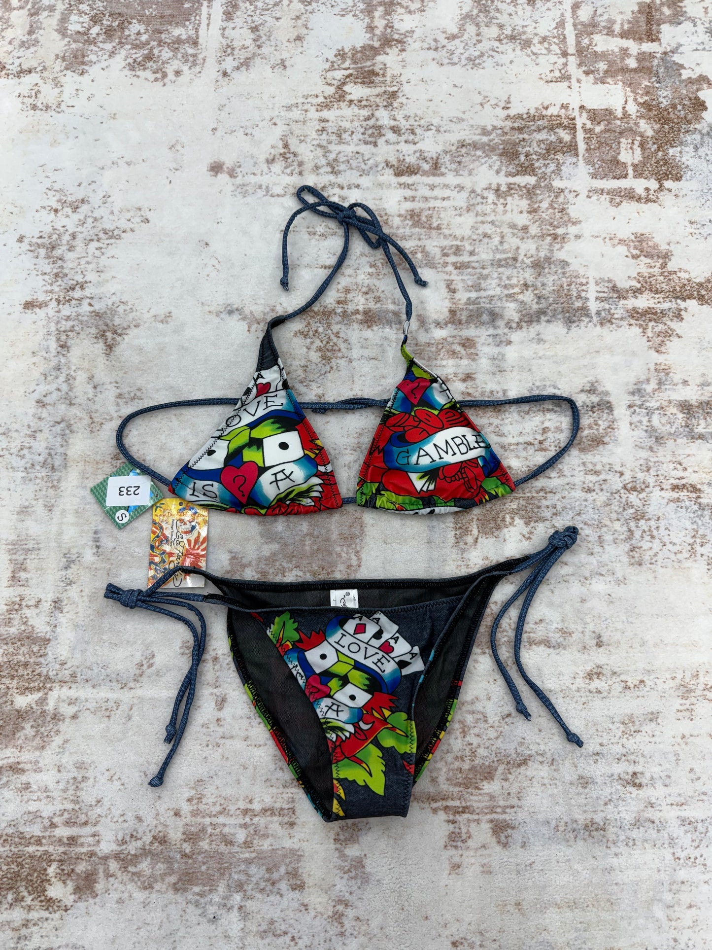 🔥 Ed Hardy Skull Bikini Set • Y2K Tattoo • 2000s Vintage • NWT • Size S/M ( NEW )