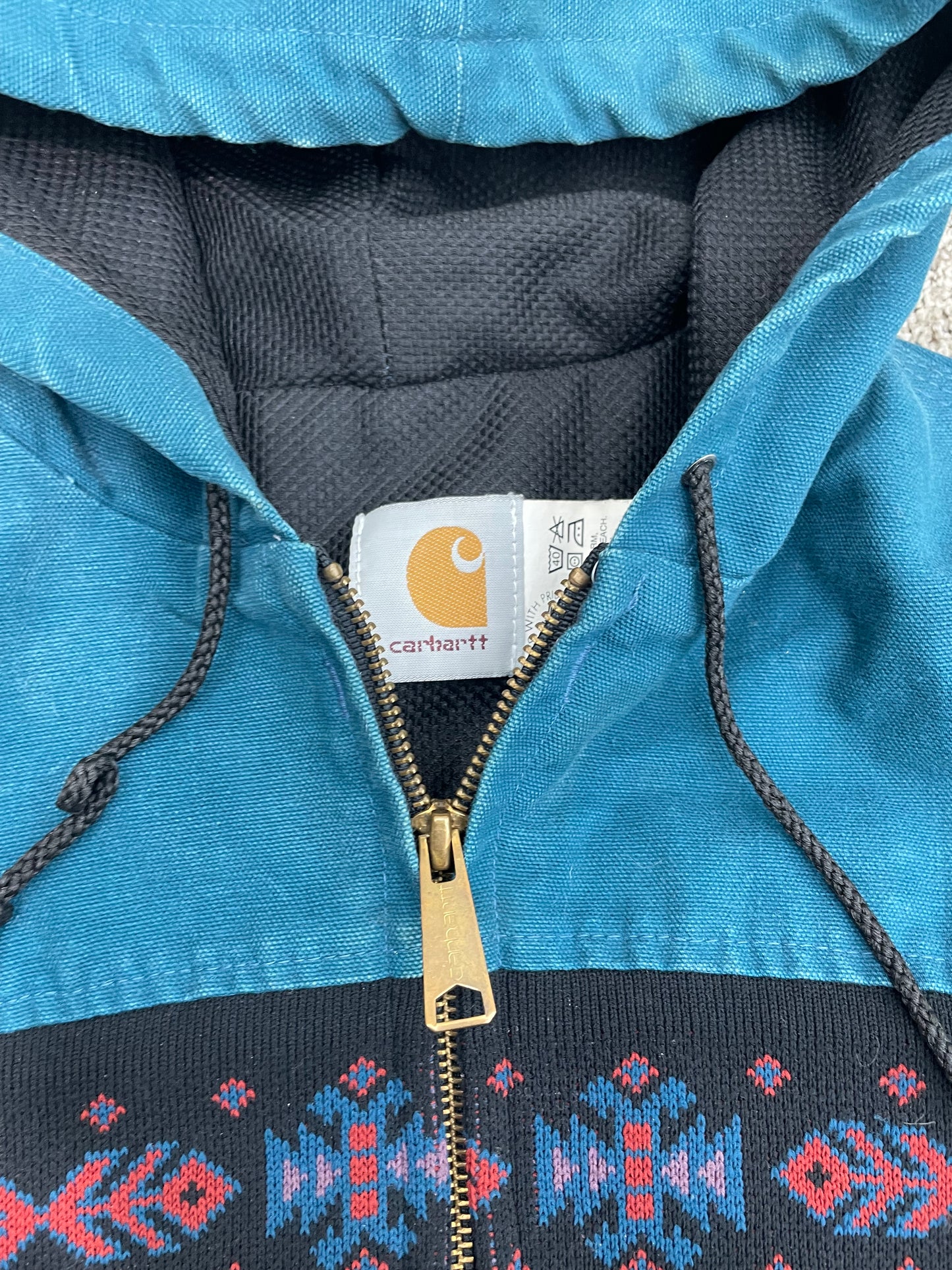 Vtg Carhartt hoodie Jacket Aztec 90s