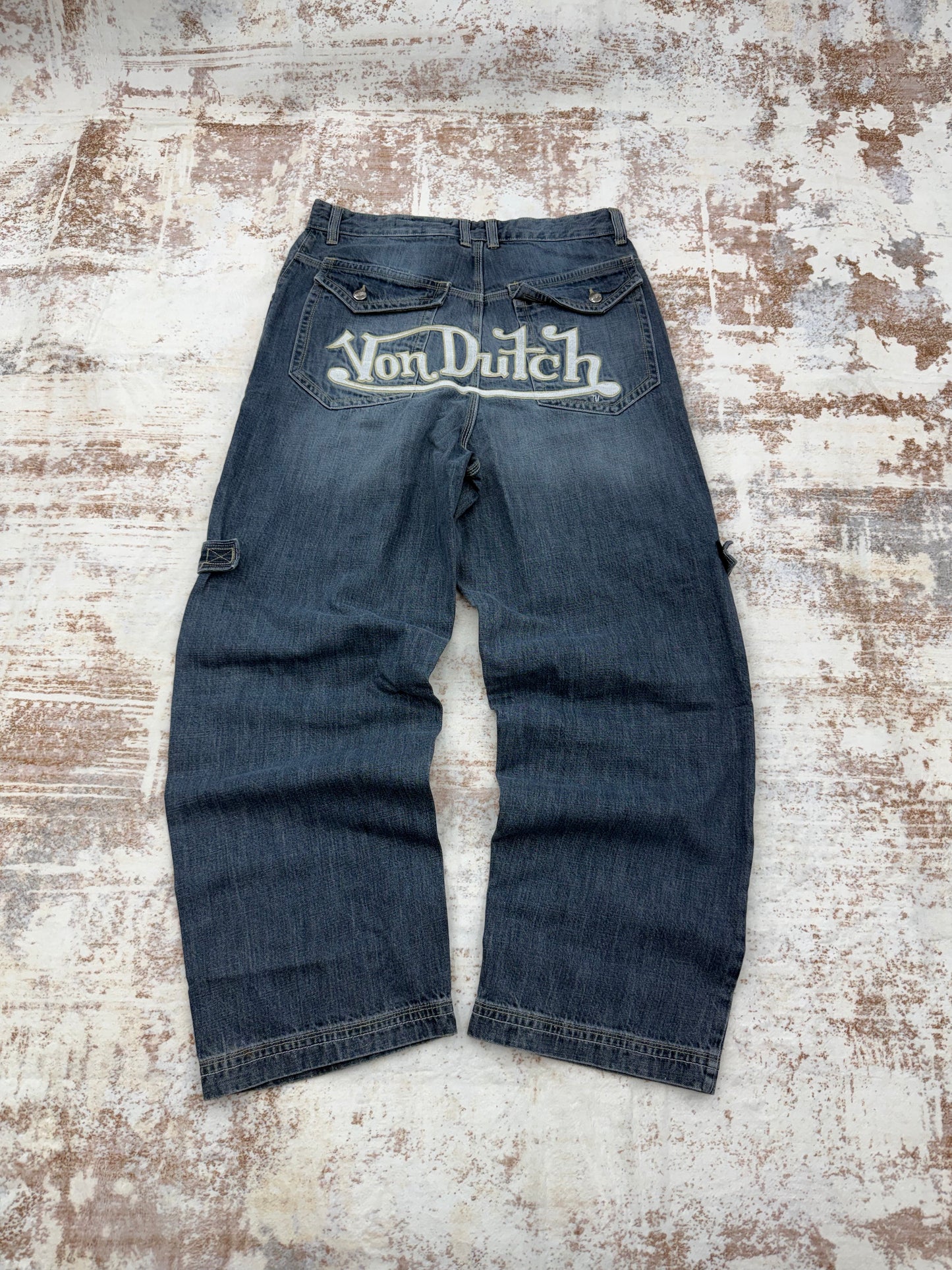 ( NEW ) von dutch × bershka supper baggy jeans size ( 29/30/31/32/34)