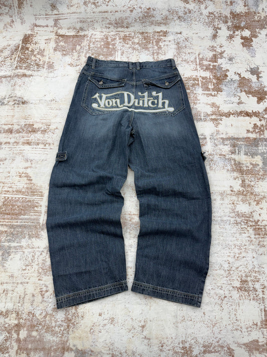( NEW ) von dutch × bershka supper baggy jeans size ( 29/30/31/32/34)