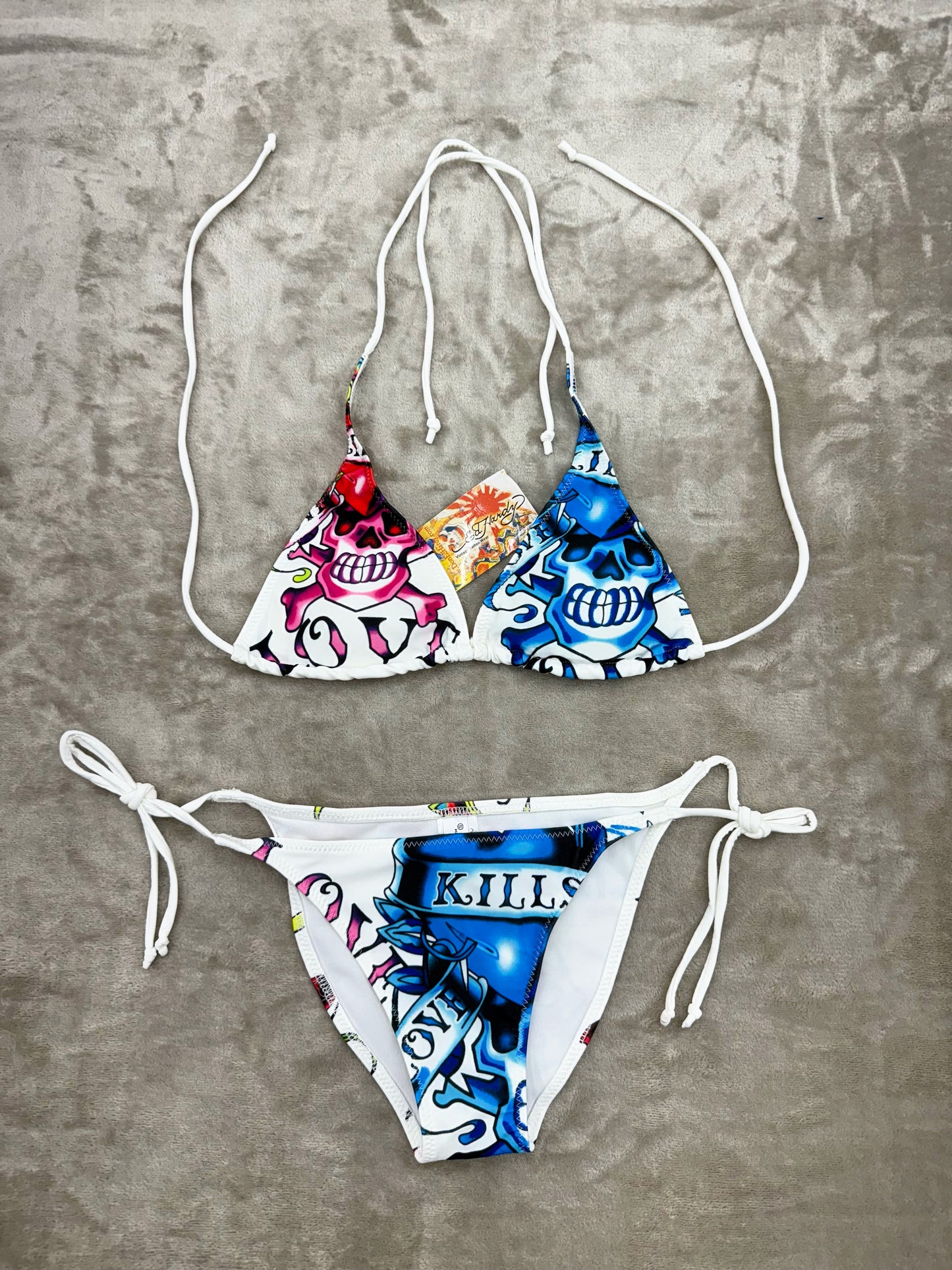 🔥 Ed Hardy Skull Bikini Set • Y2K Tattoo • 2000s Vintage • NWT • Size S/M ( NEW )