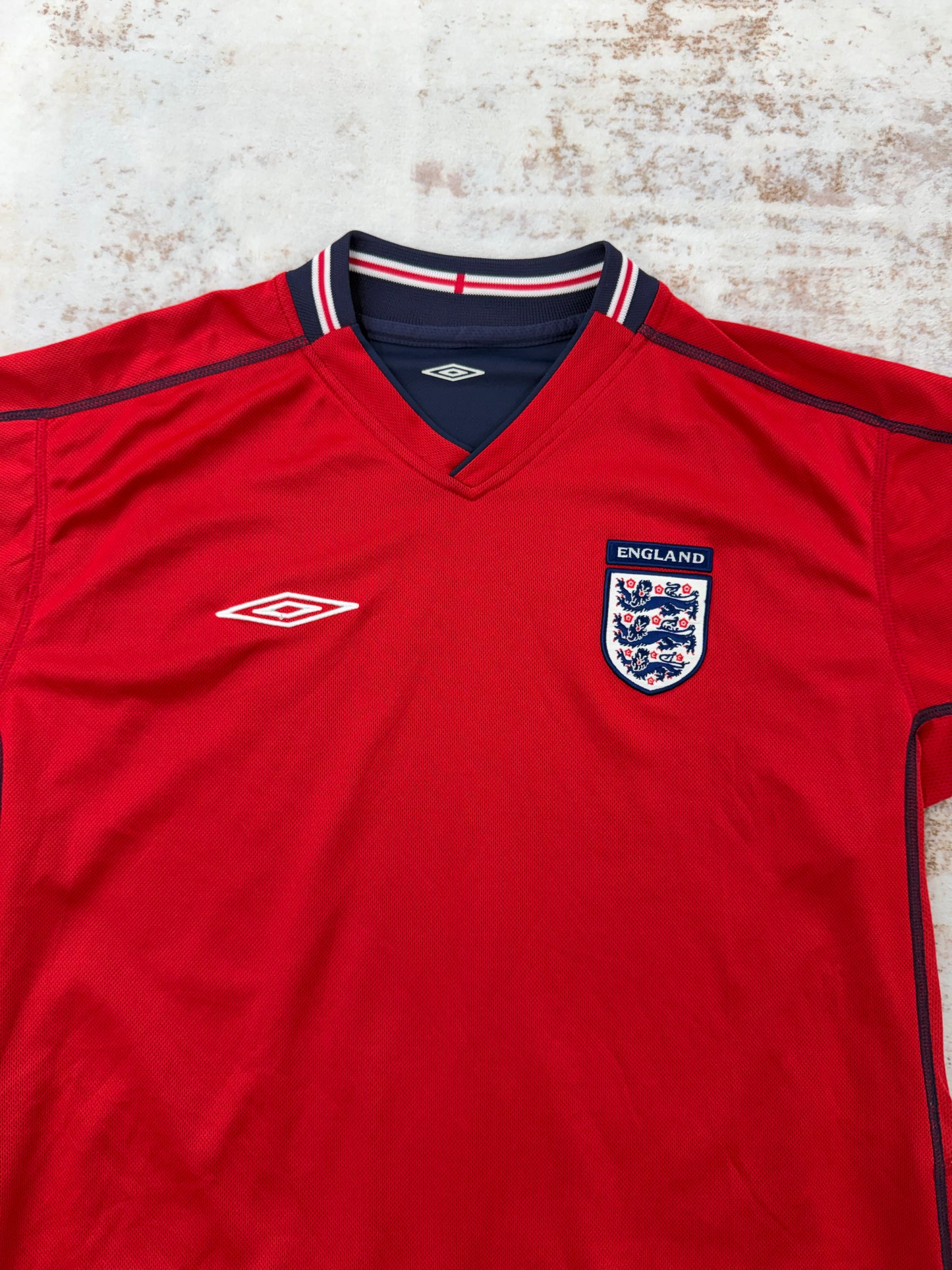 VTG 2004 Umbro England Three Lions Red Reversible Training Jersey Blue L