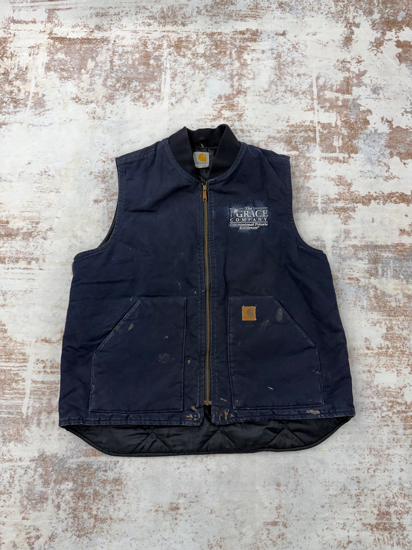 Vtg Carhartt Vest Mens Blue size XL