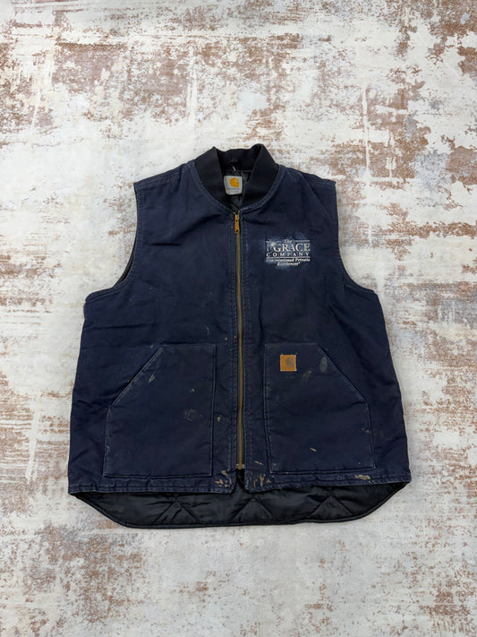 Vtg Carhartt Vest Mens Blue size XL