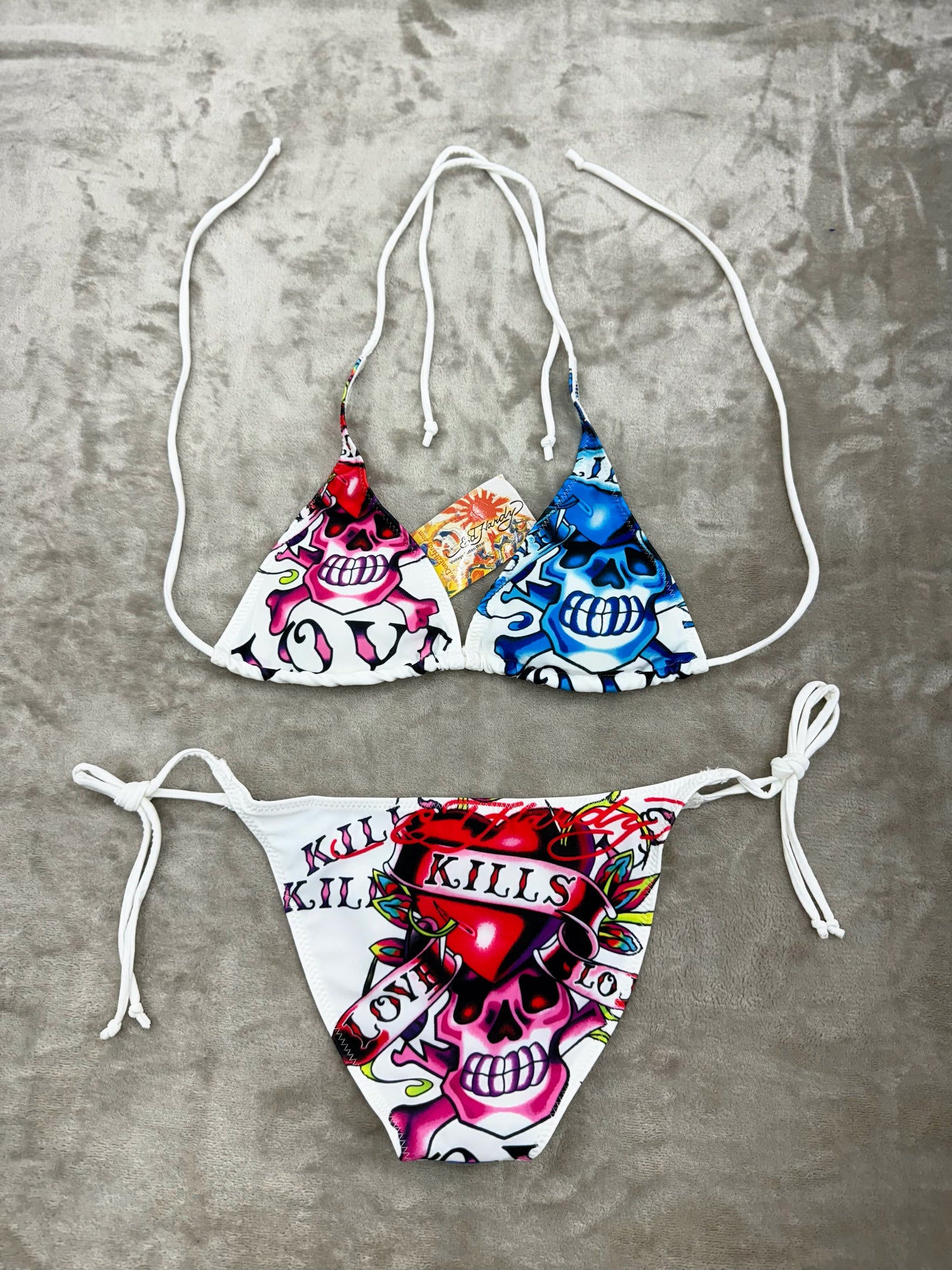 🔥 Ed Hardy Skull Bikini Set • Y2K Tattoo • 2000s Vintage • NWT • Size S/M ( NEW )