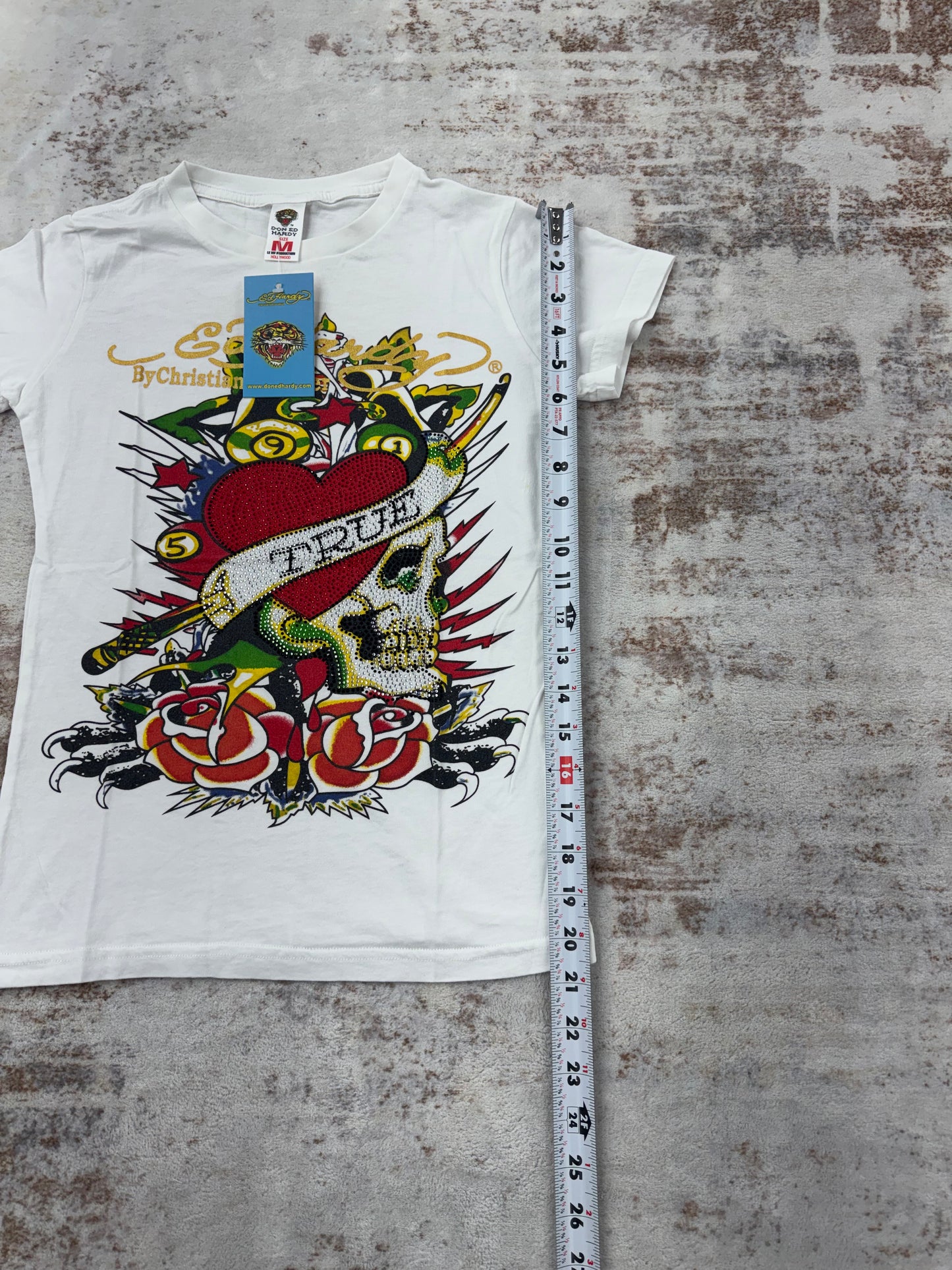 Vintage y2k ED Hardy & Christian audigier women Tee size S/M/L ( NEW)