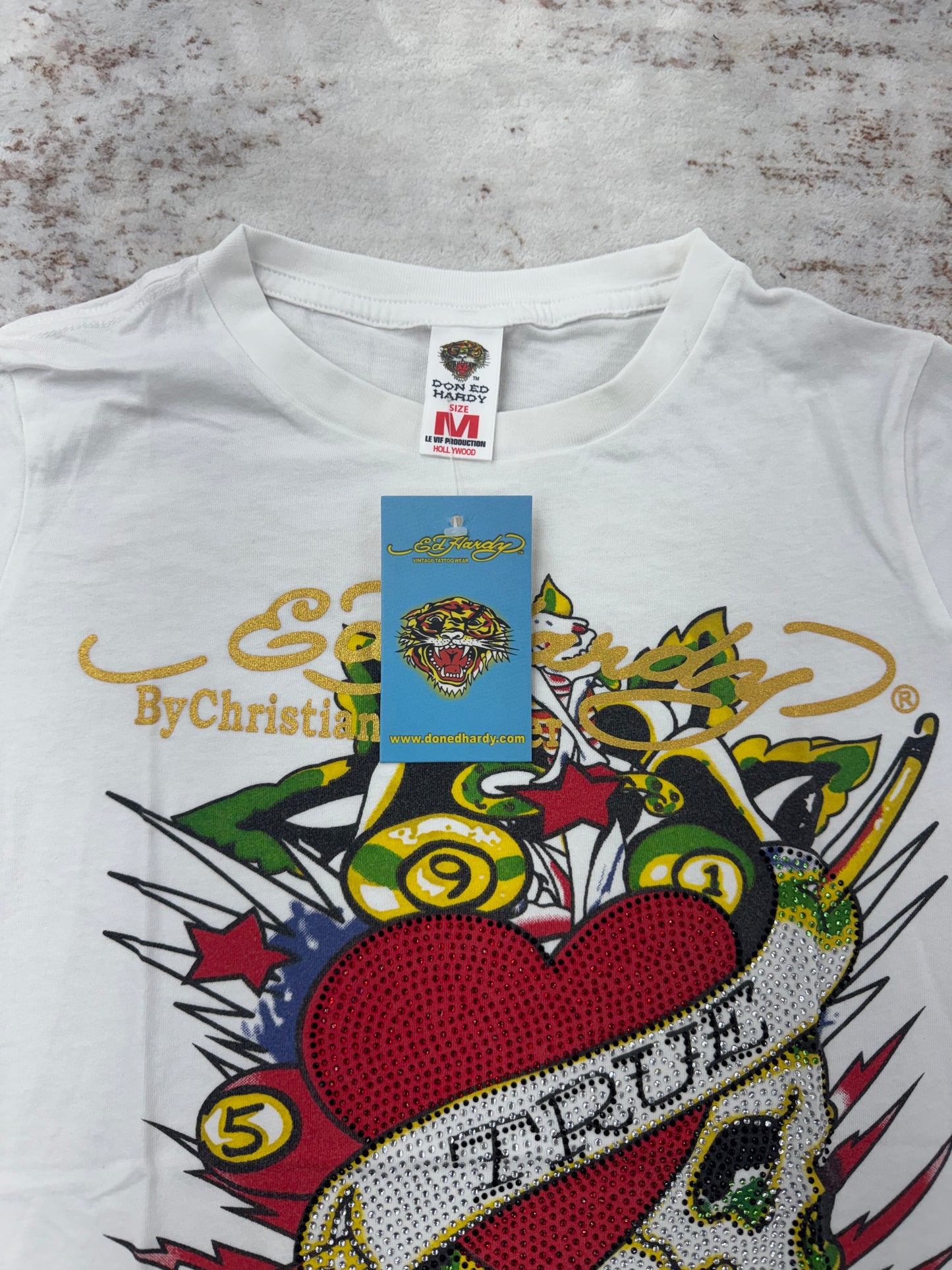 Vintage y2k ED Hardy & Christian audigier women Tee size S/M/L ( NEW)