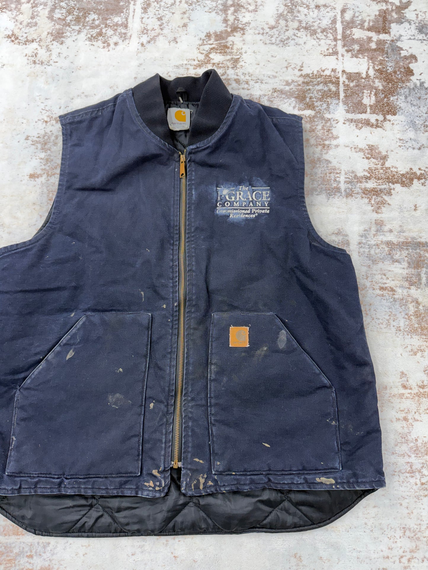 Vtg Carhartt Vest Mens Blue size XL