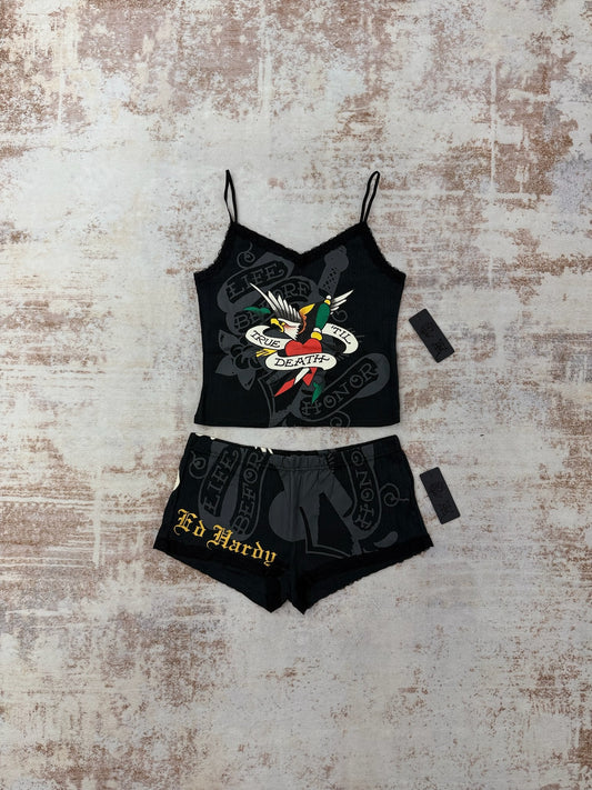 ED hardy  Cami PJ Short Set Y2K Style • Size L