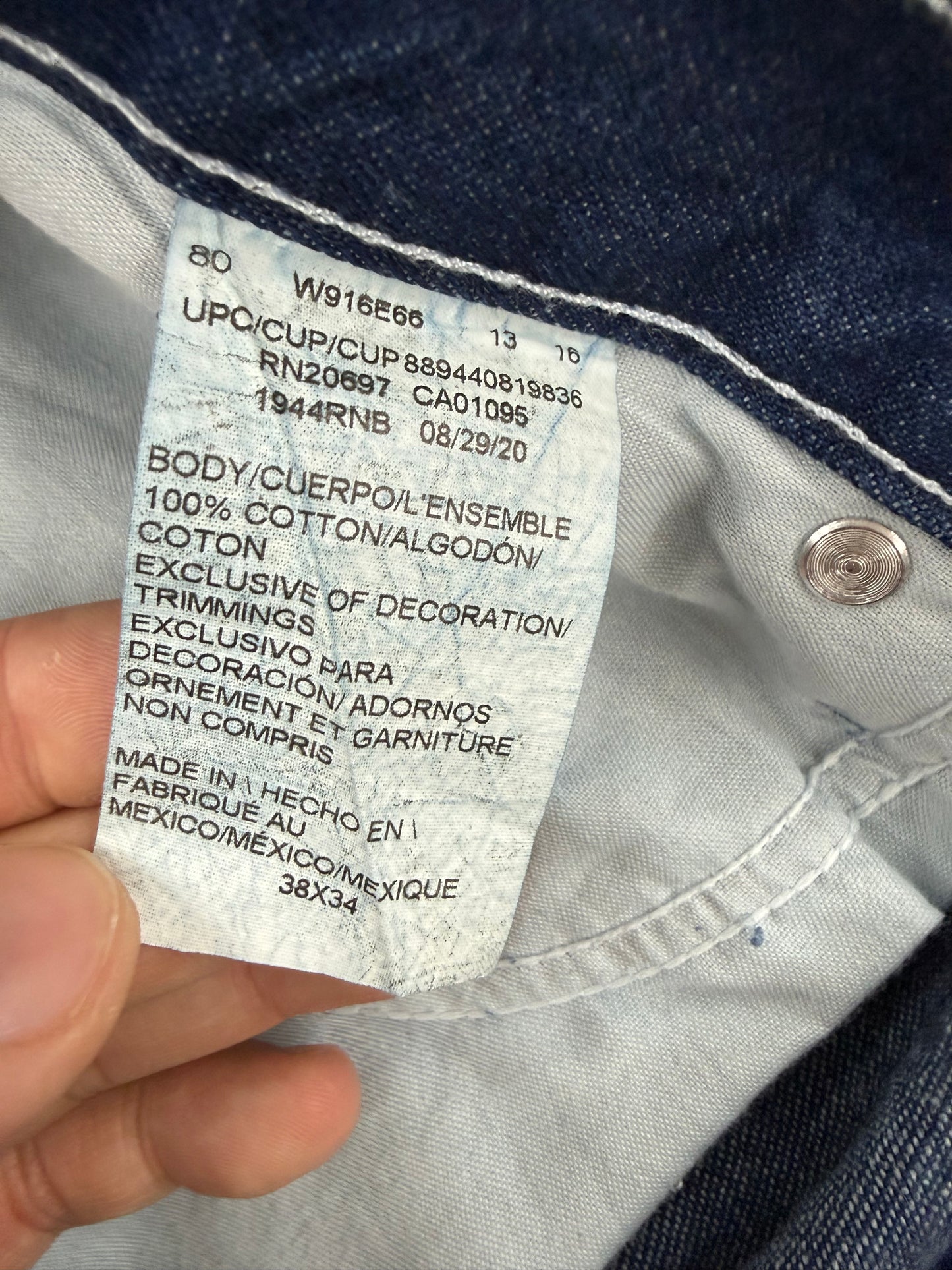 Men dickies jeans size 38x34