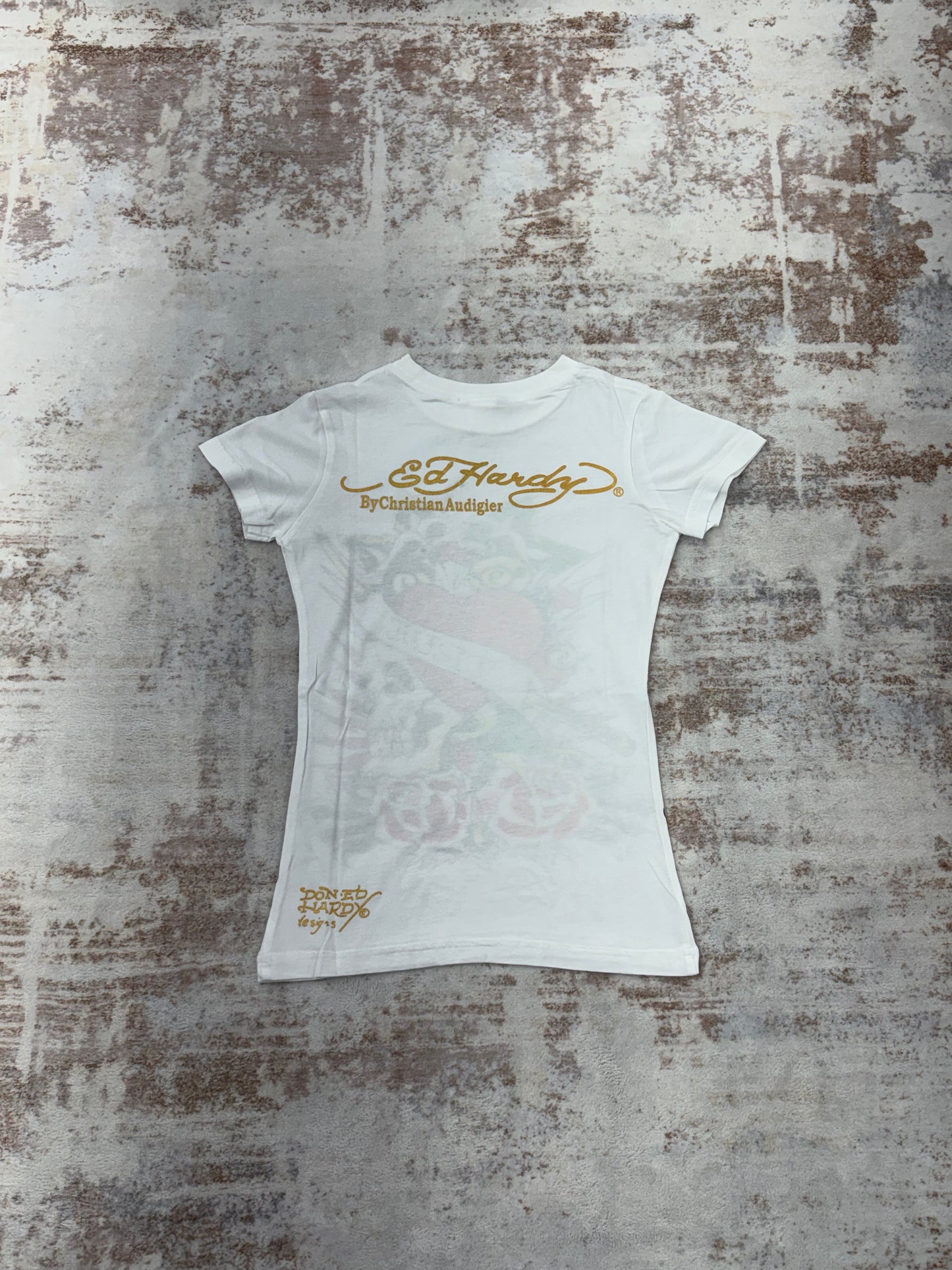 Vintage y2k ED Hardy & Christian audigier women Tee size S/M/L ( NEW)