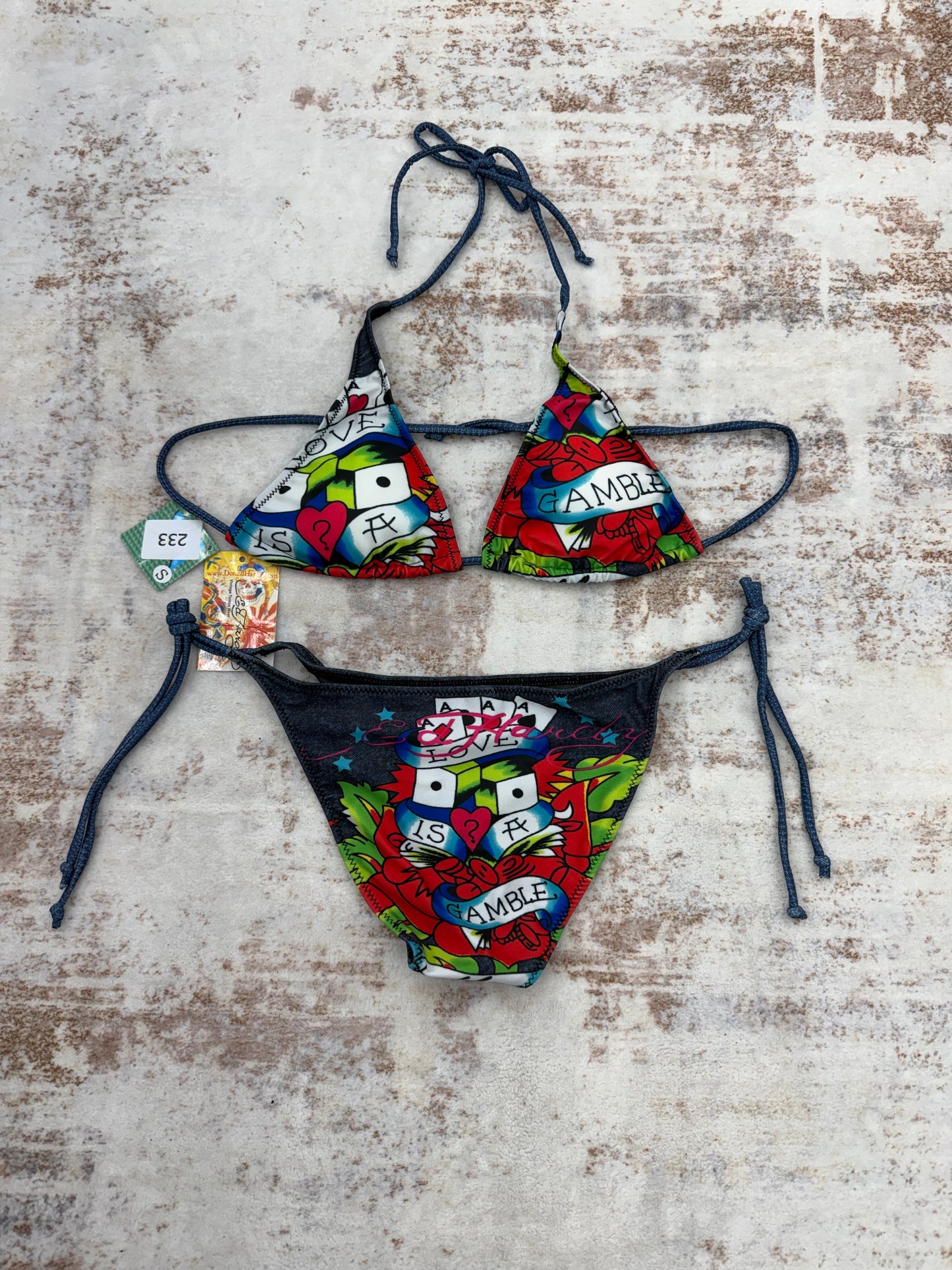 🔥 Ed Hardy Skull Bikini Set • Y2K Tattoo • 2000s Vintage • NWT • Size S/M ( NEW )