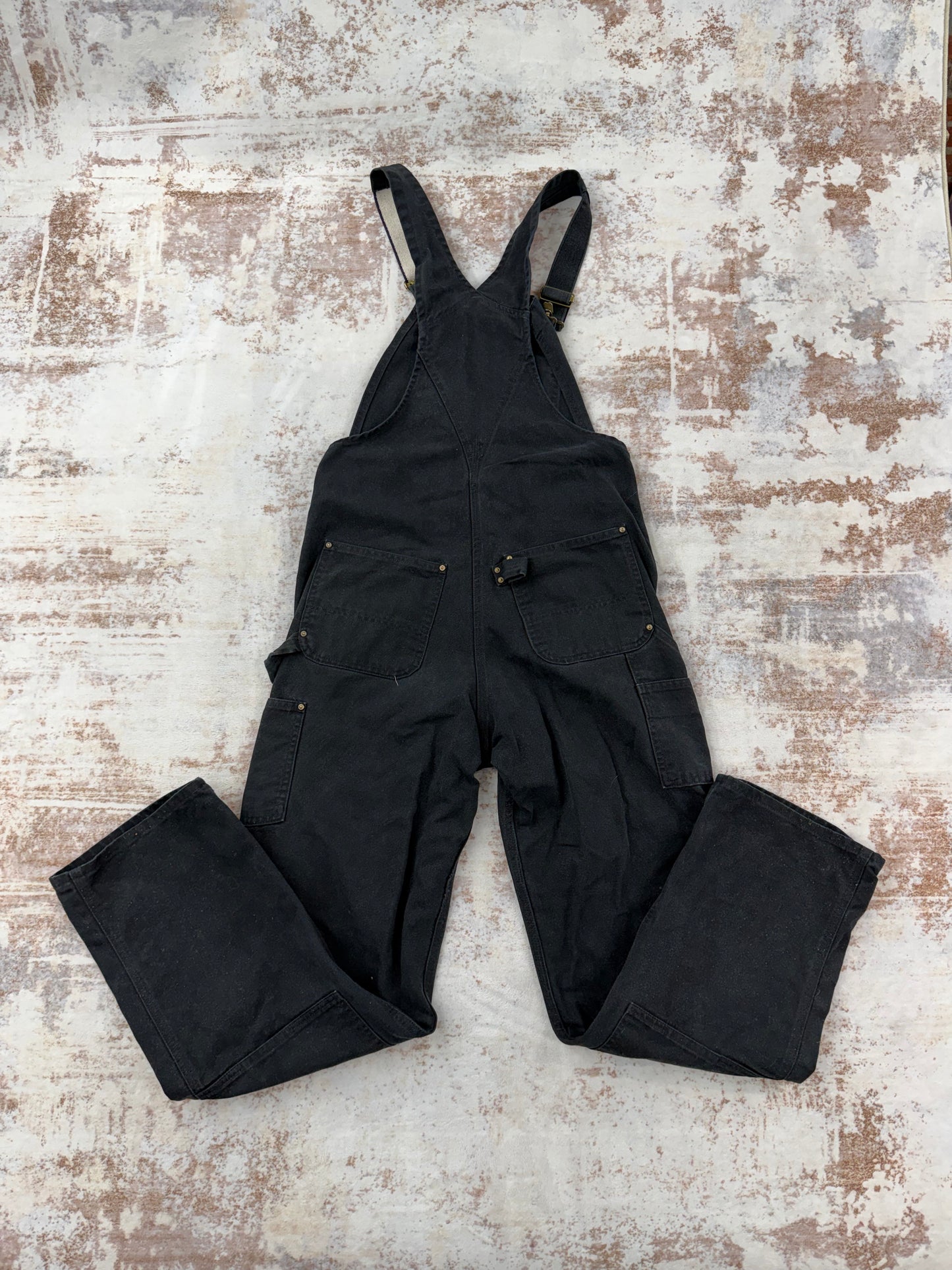 Vintage Carhartt Black Duck Double Knee Overalls Size 34x34
