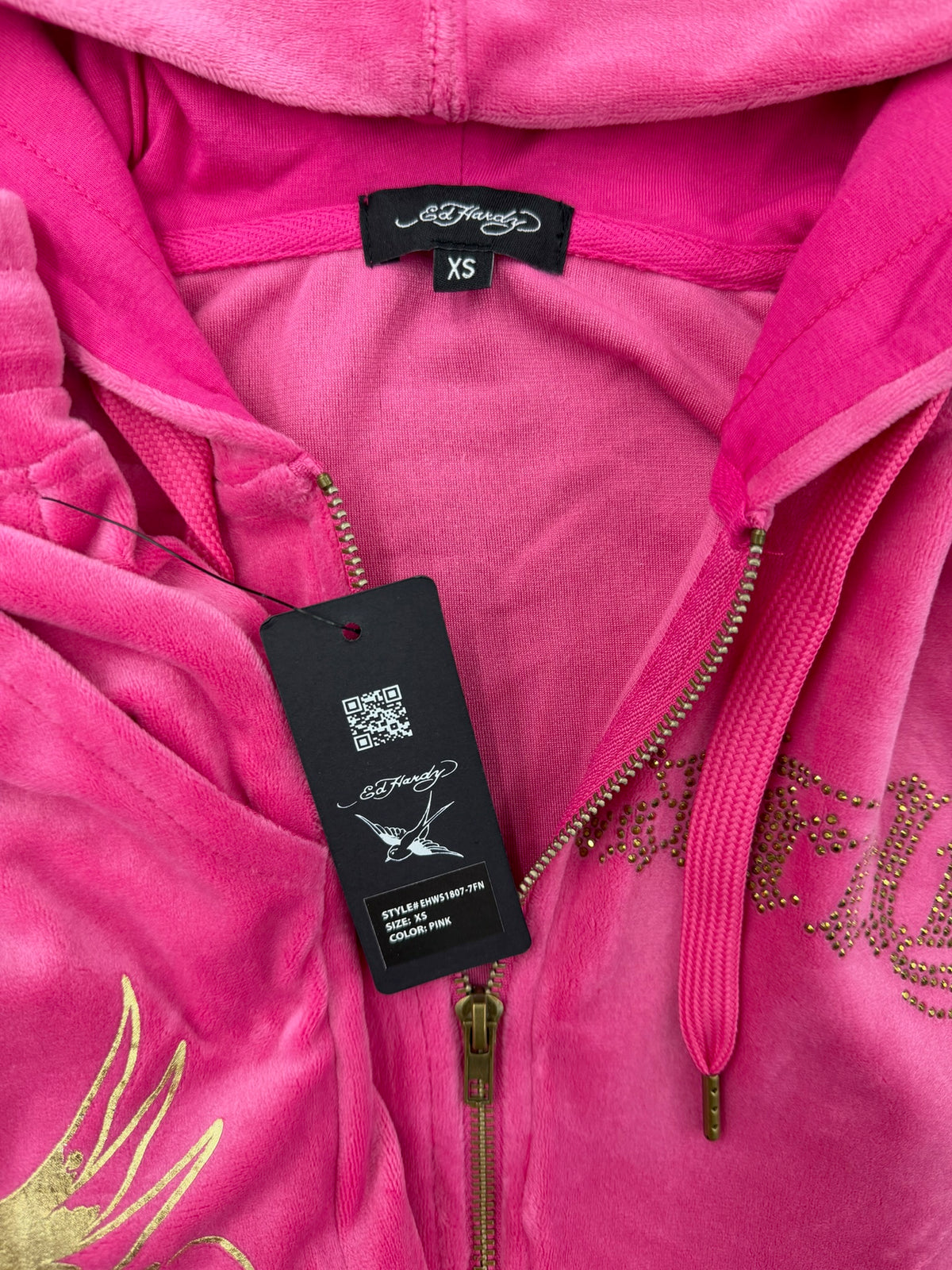 ❤️Ed Hardy Velour burgundy Tracksuit Set • Y2K Style • Size XS/M ( brand new)