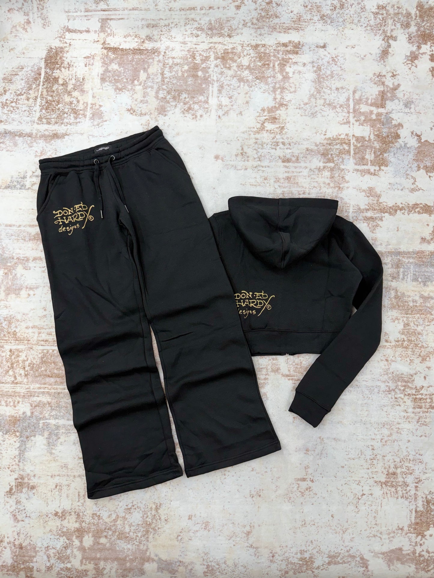 Ed Hardy Black Tracksuit Set • Y2K Style • Size ( XS/S/M/L)
