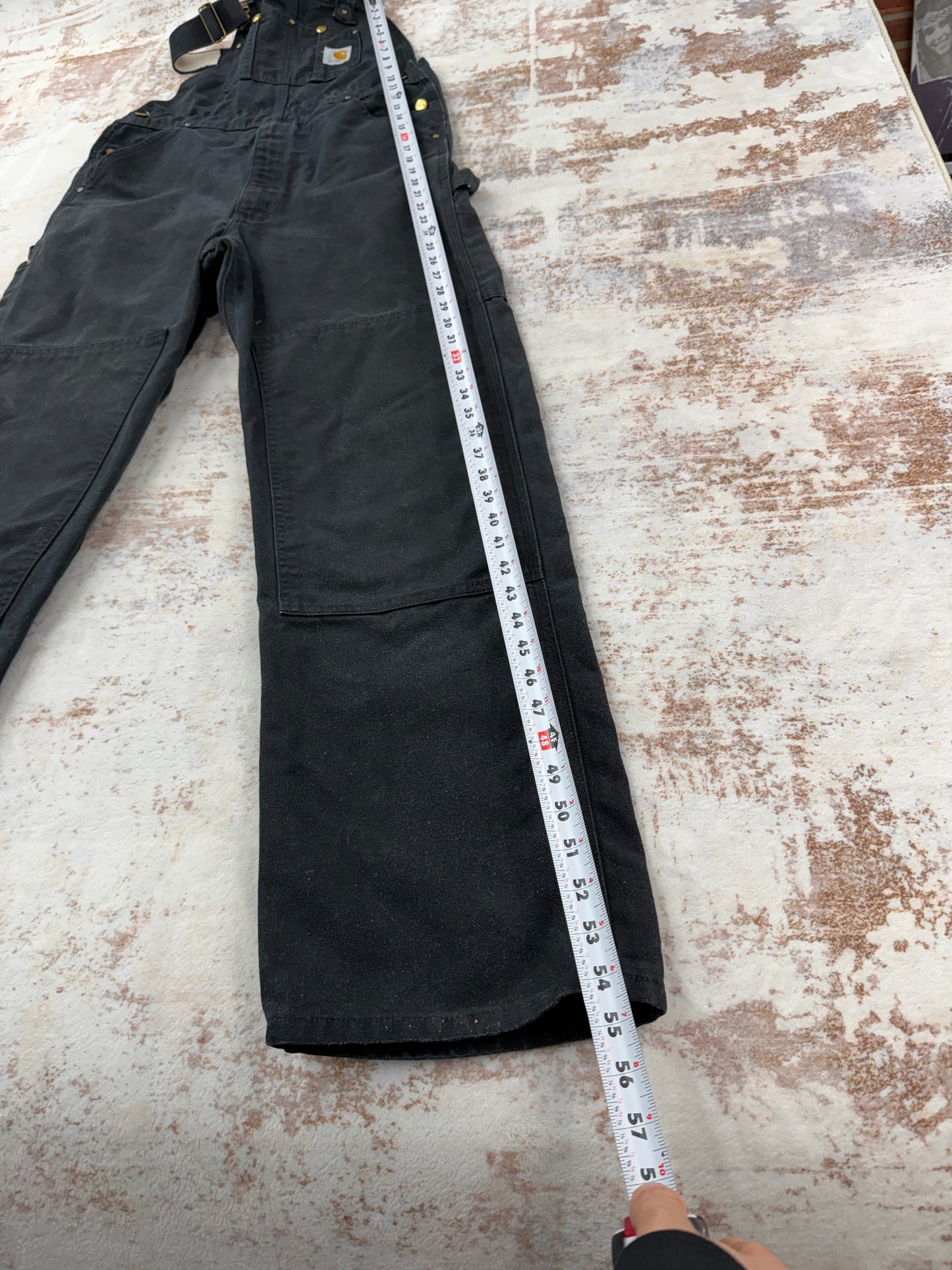 Vintage Carhartt Black Duck Double Knee Overalls Size 34x34