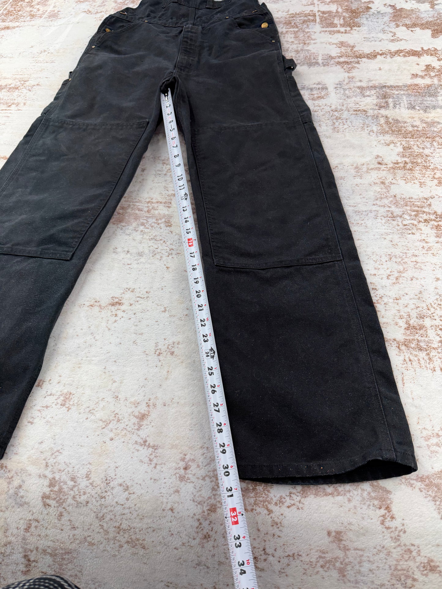 Vintage Carhartt Black Duck Double Knee Overalls Size 34x34