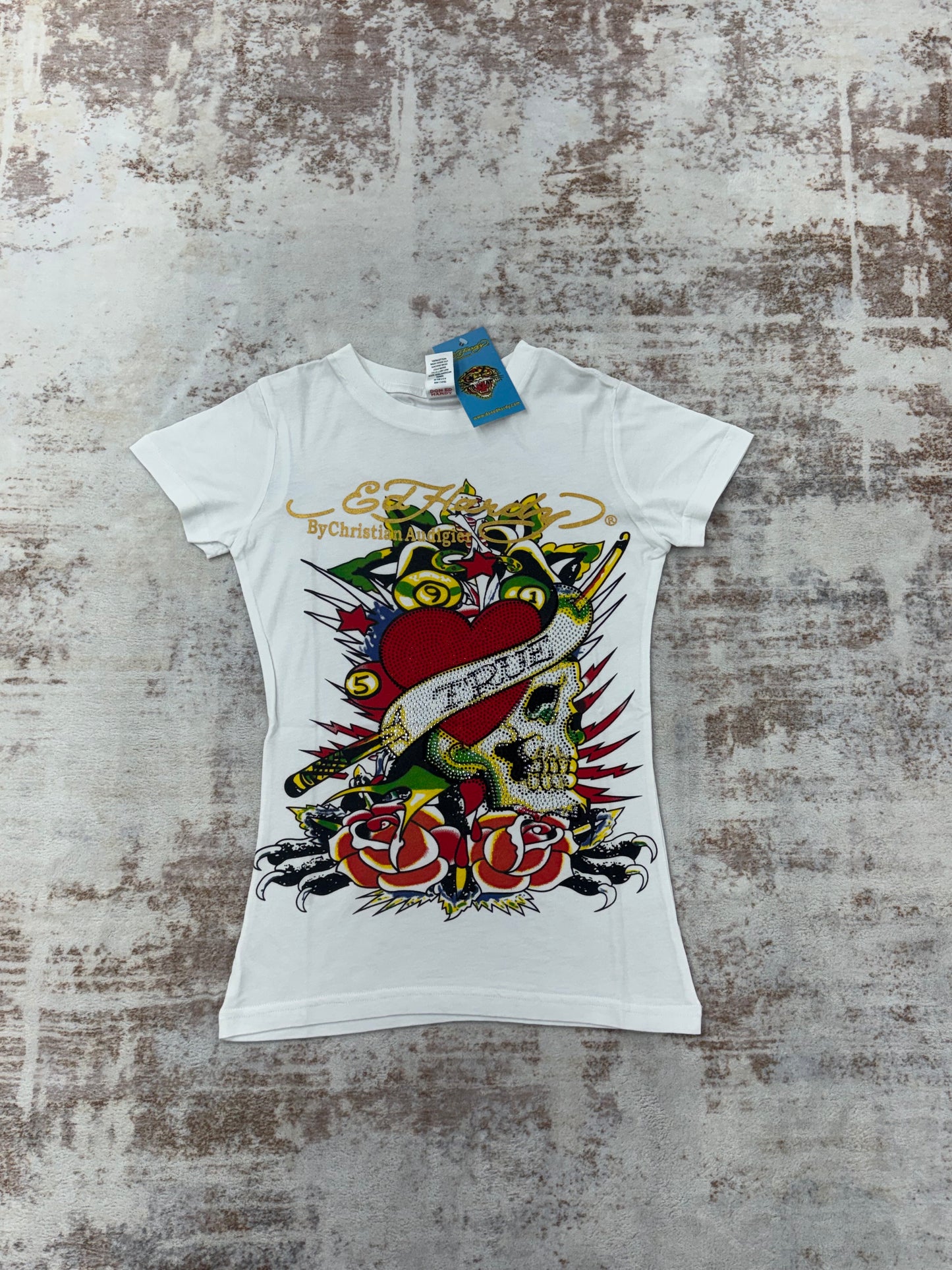 Vintage y2k ED Hardy & Christian audigier women Tee size S/M/L ( NEW)