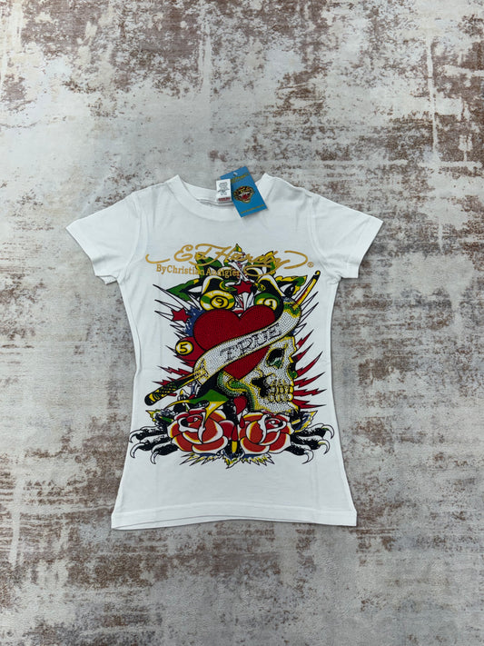 Vintage y2k ED Hardy & Christian audigier women Tee size S/M/L ( NEW)