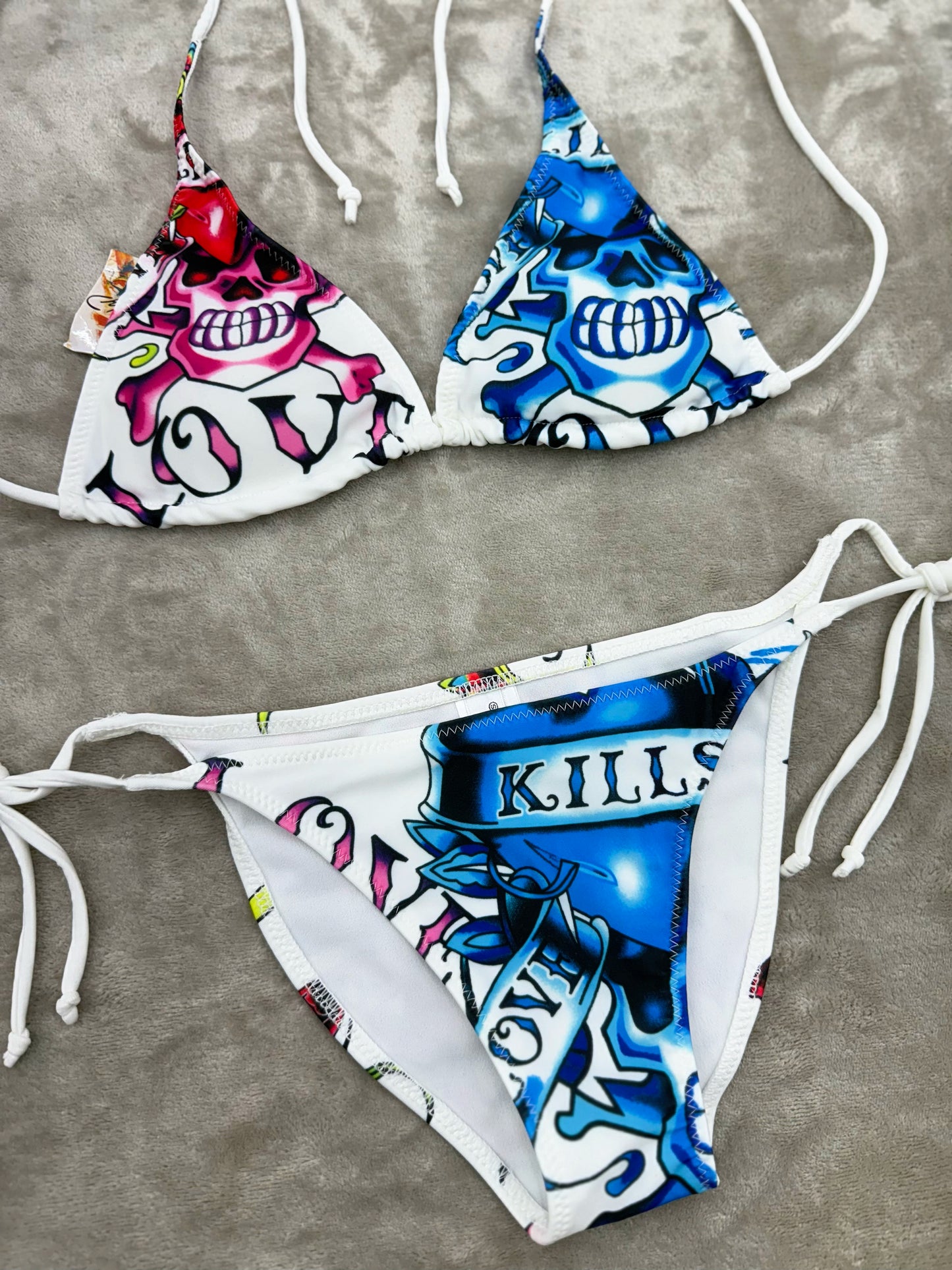 🔥 Ed Hardy Skull Bikini Set • Y2K Tattoo • 2000s Vintage • NWT • Size S/M ( NEW )